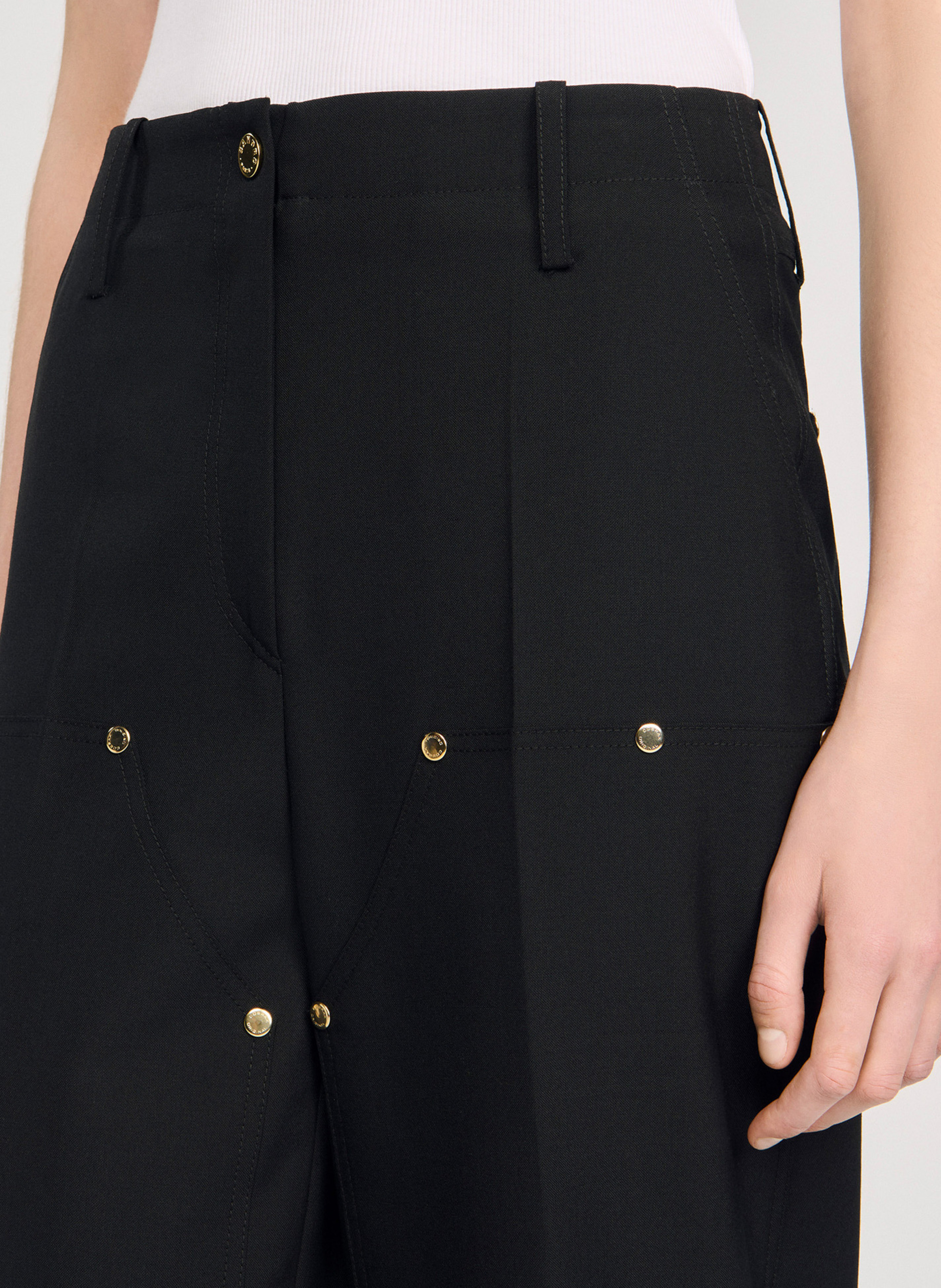 Wool-blend cargo pants SANDRO Black