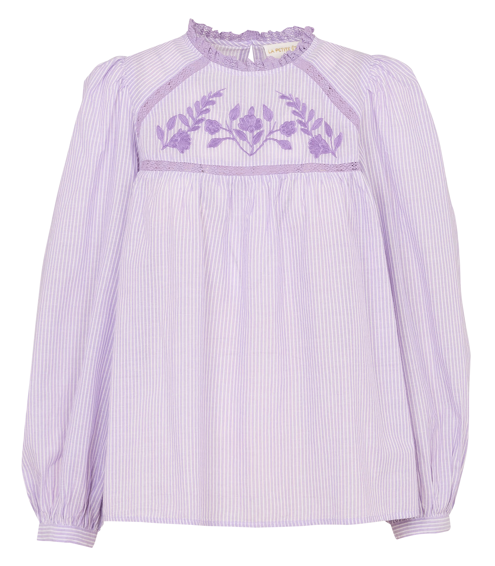 Loose-fit striped blouse with round neck LA PETITE ETOILE Purple