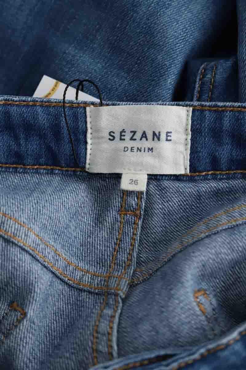 Cotton straight jeans SEZANE - Seconde main Blue