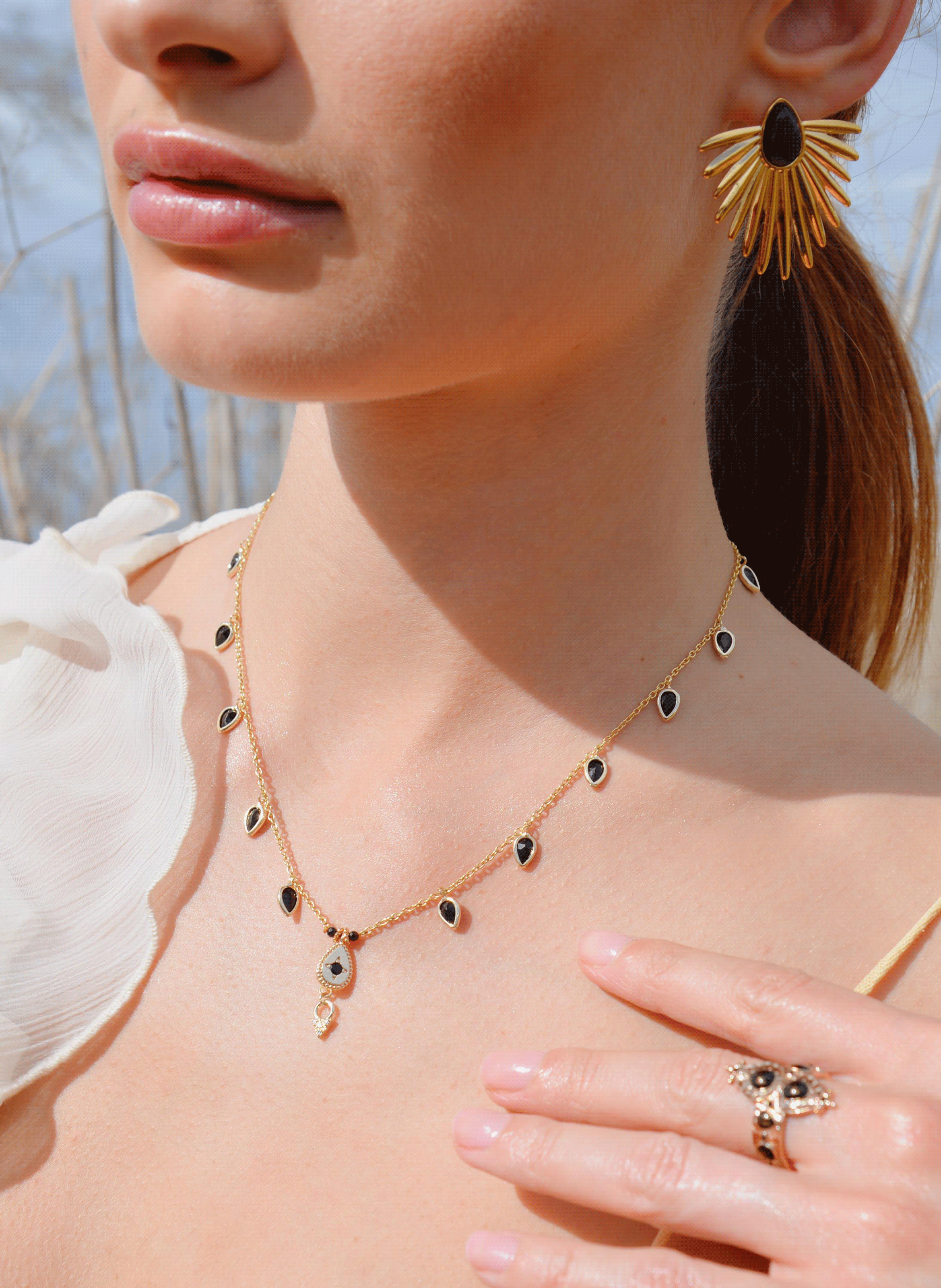 Chain necklace with pendants HIPANEMA Black