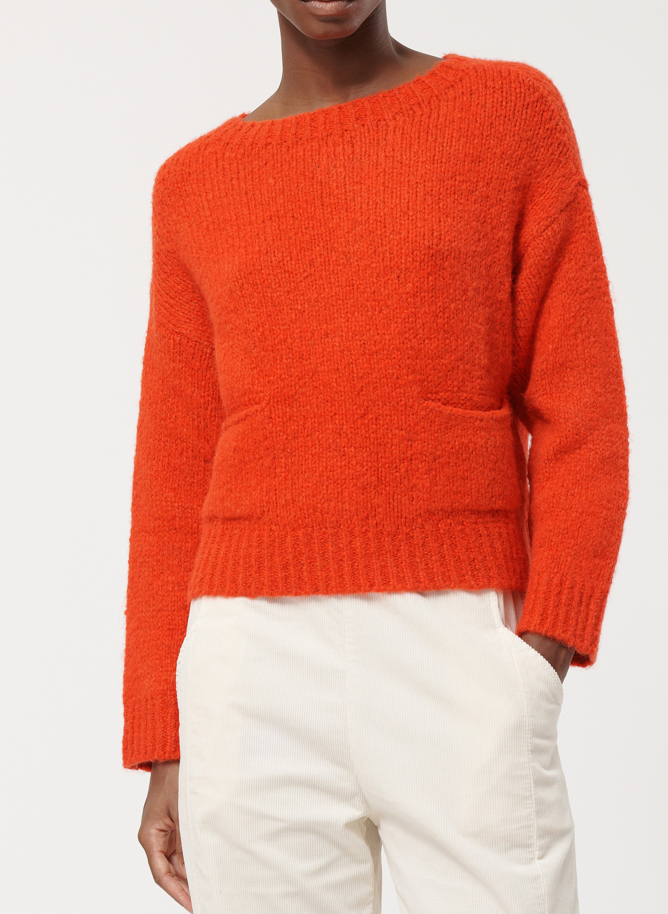 Pull oversize en maille tressée bouclette HUMILITY Orange