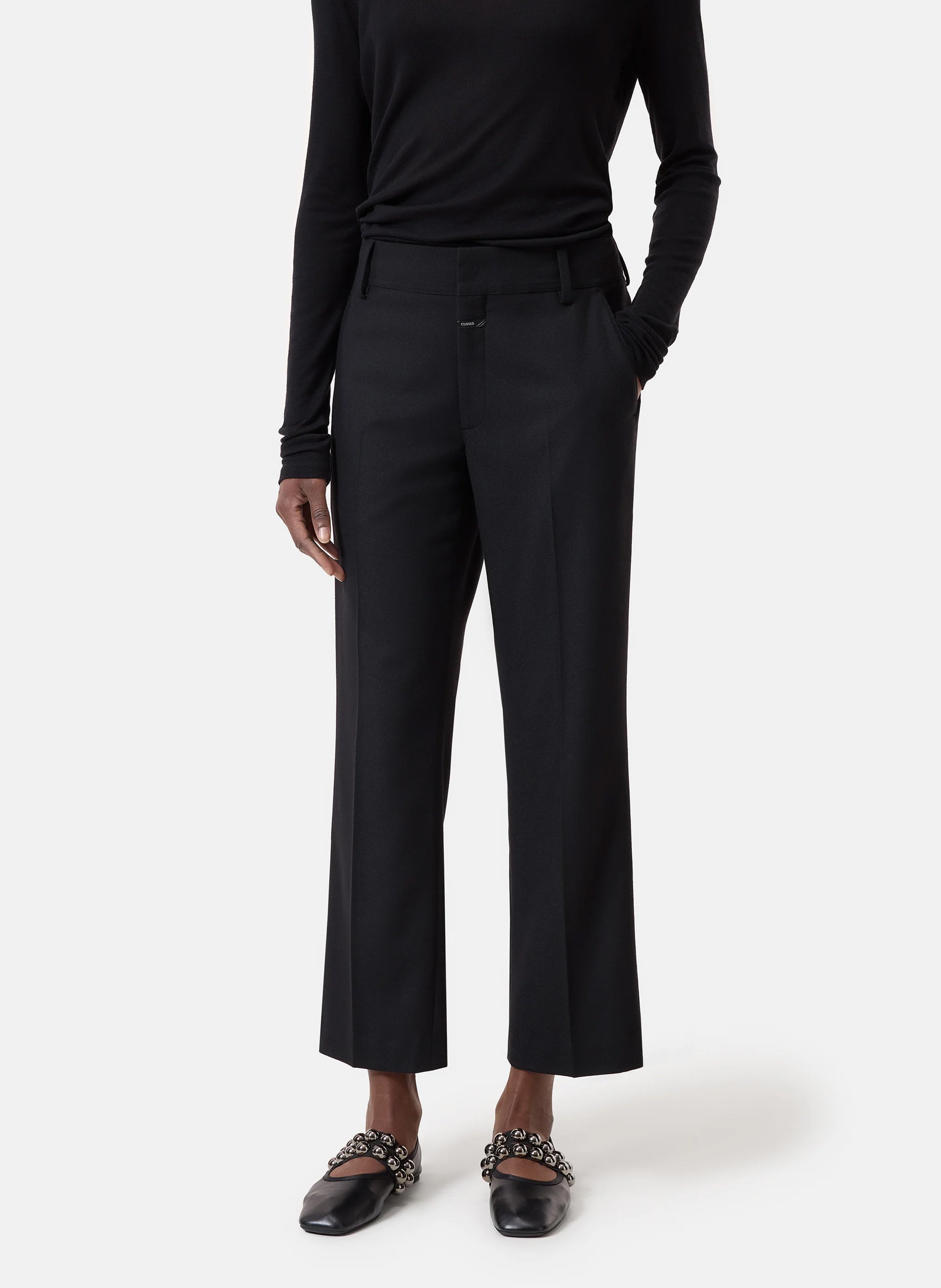 Cropped straight pants CLOSED Black