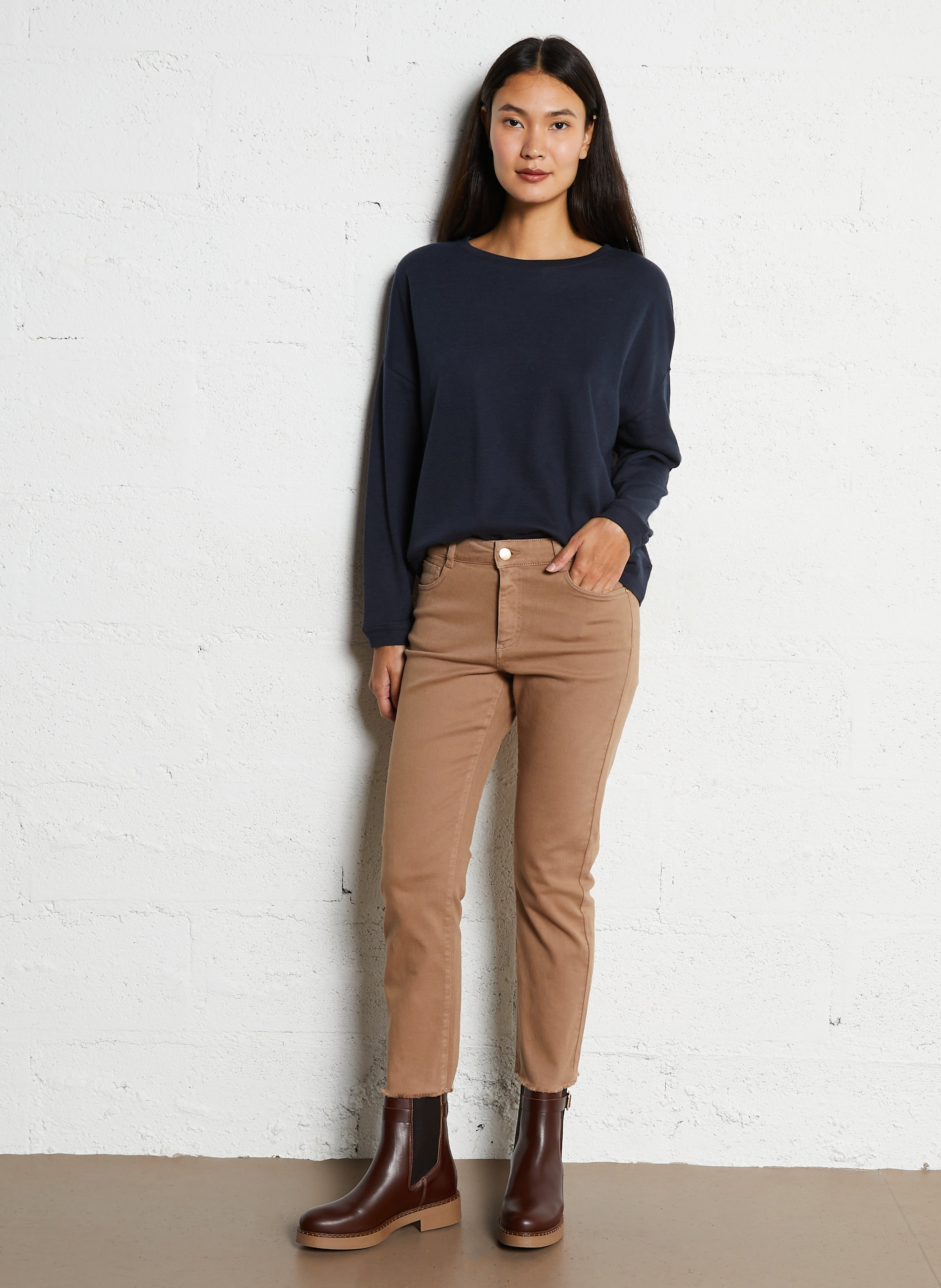 Bianca leather ankle boots BOCAGE Brown