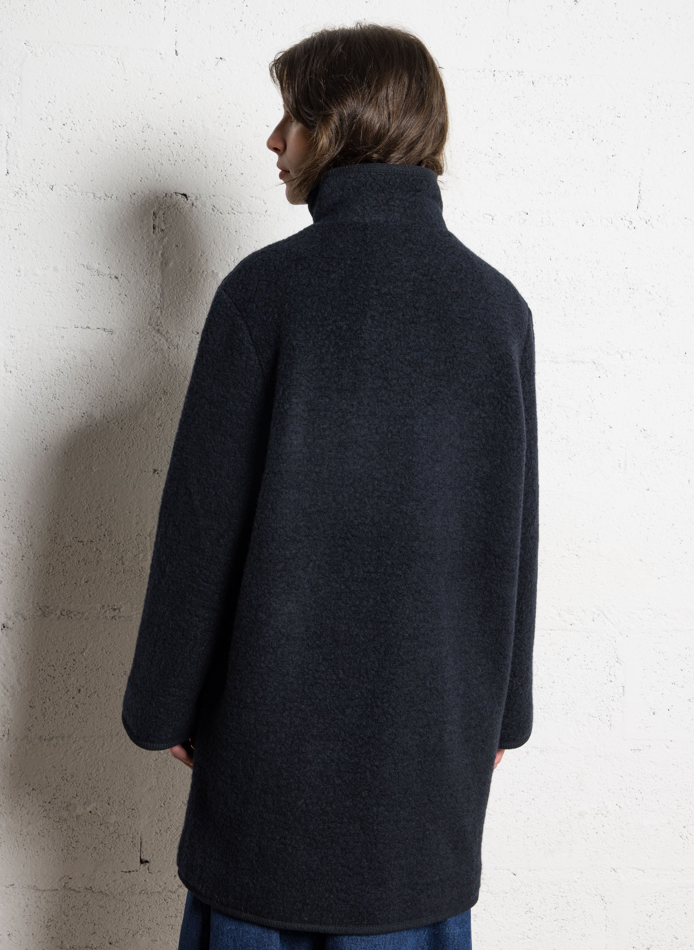 Jas met opstaande kraag - wolblend RUE DE TOKYO Blauw