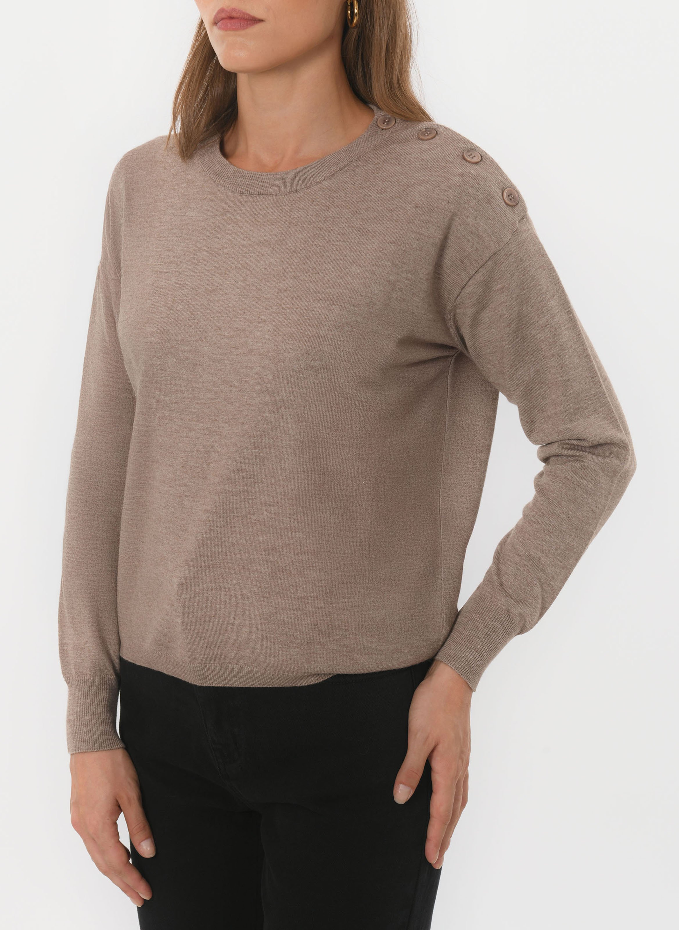 Pull col rond  KOOKAI Marron
