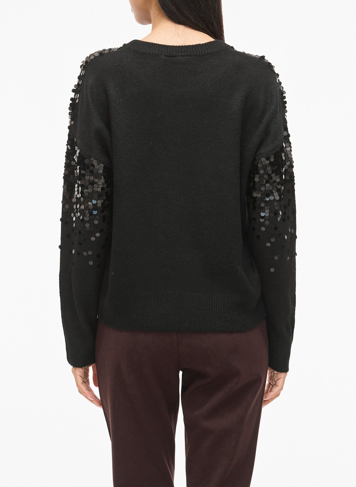 Pull col rond à sequins VILA Noir