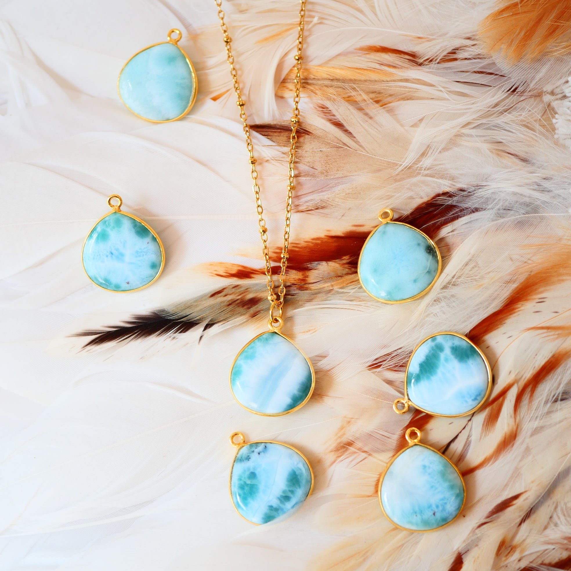 Larimar necklace GINANDGER Blue