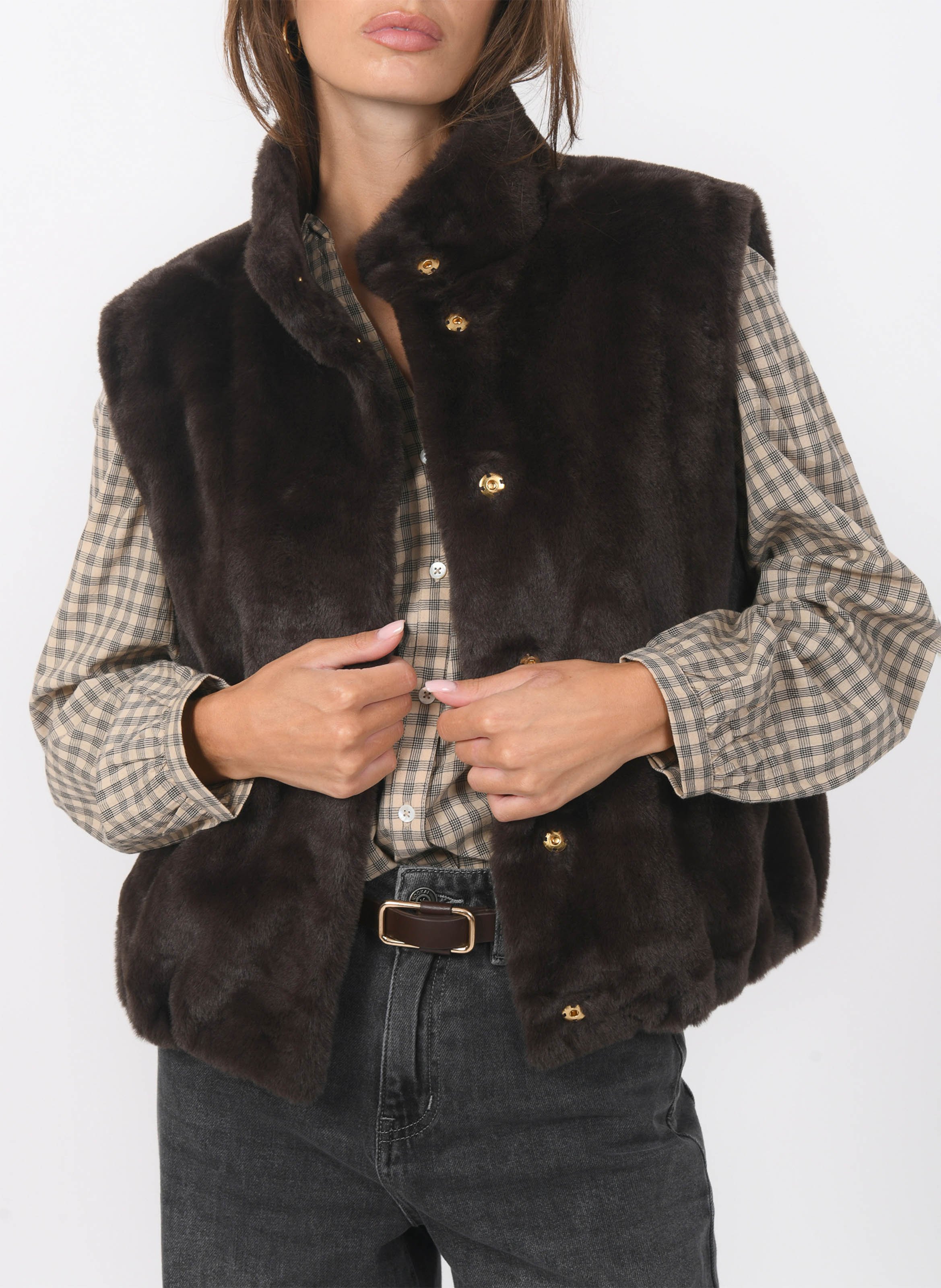 Veste col montant effet fourrure  KOOKAI