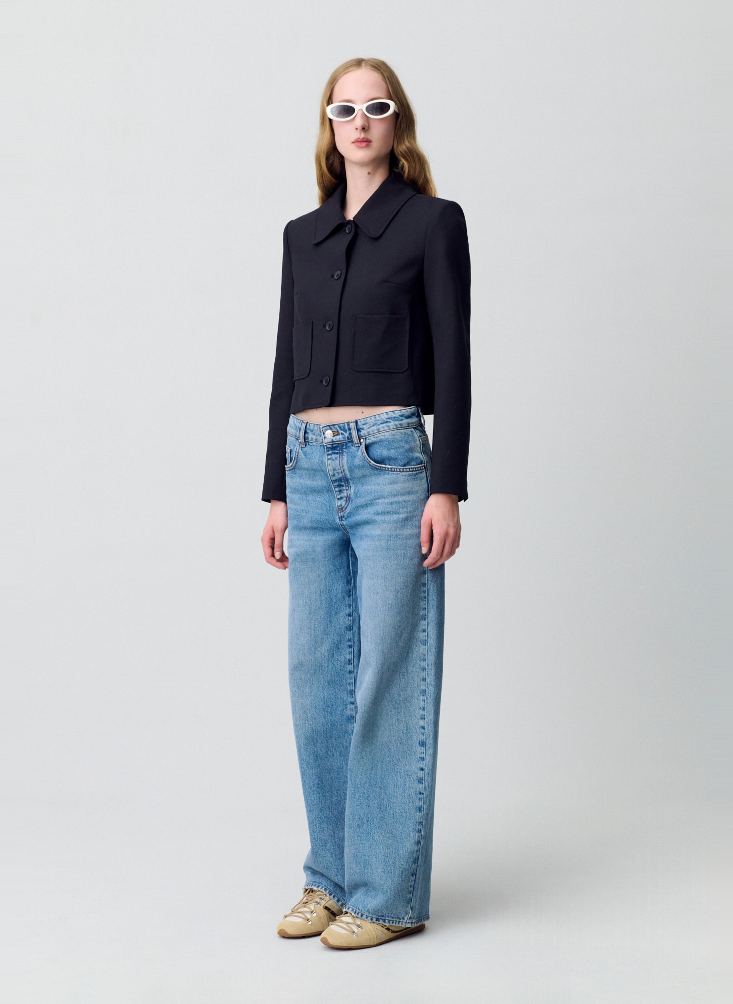 Veste col classique en laine mélangée  CLAUDIE PIERLOT Noir