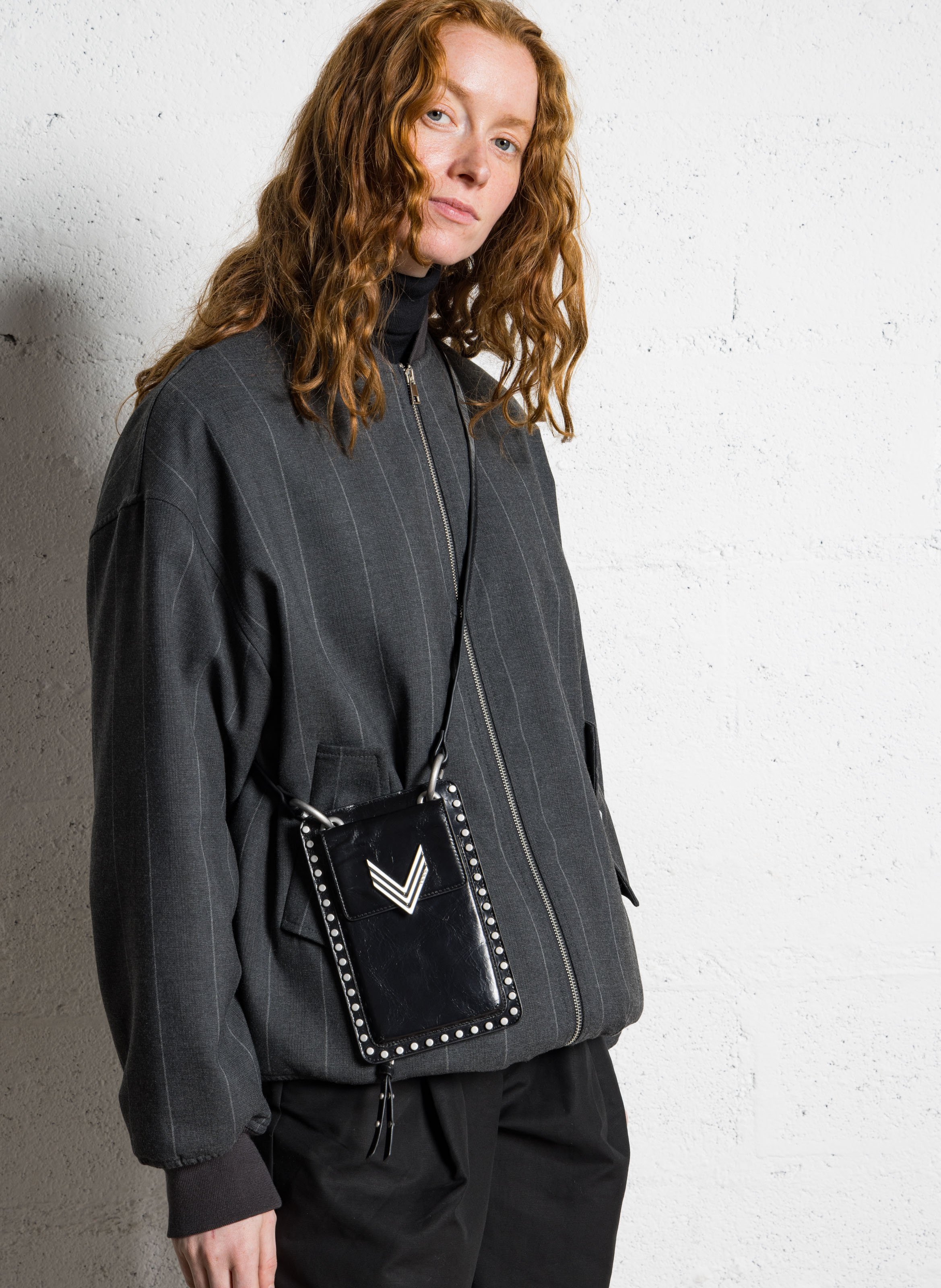 Leather crossbody phone bag IKKS Black