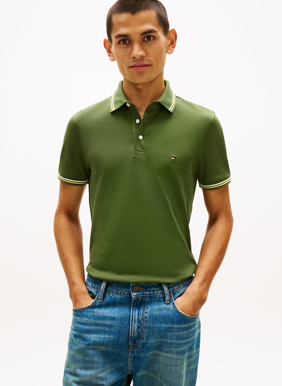 Polo manches courtes en coton TOMMY HILFIGER