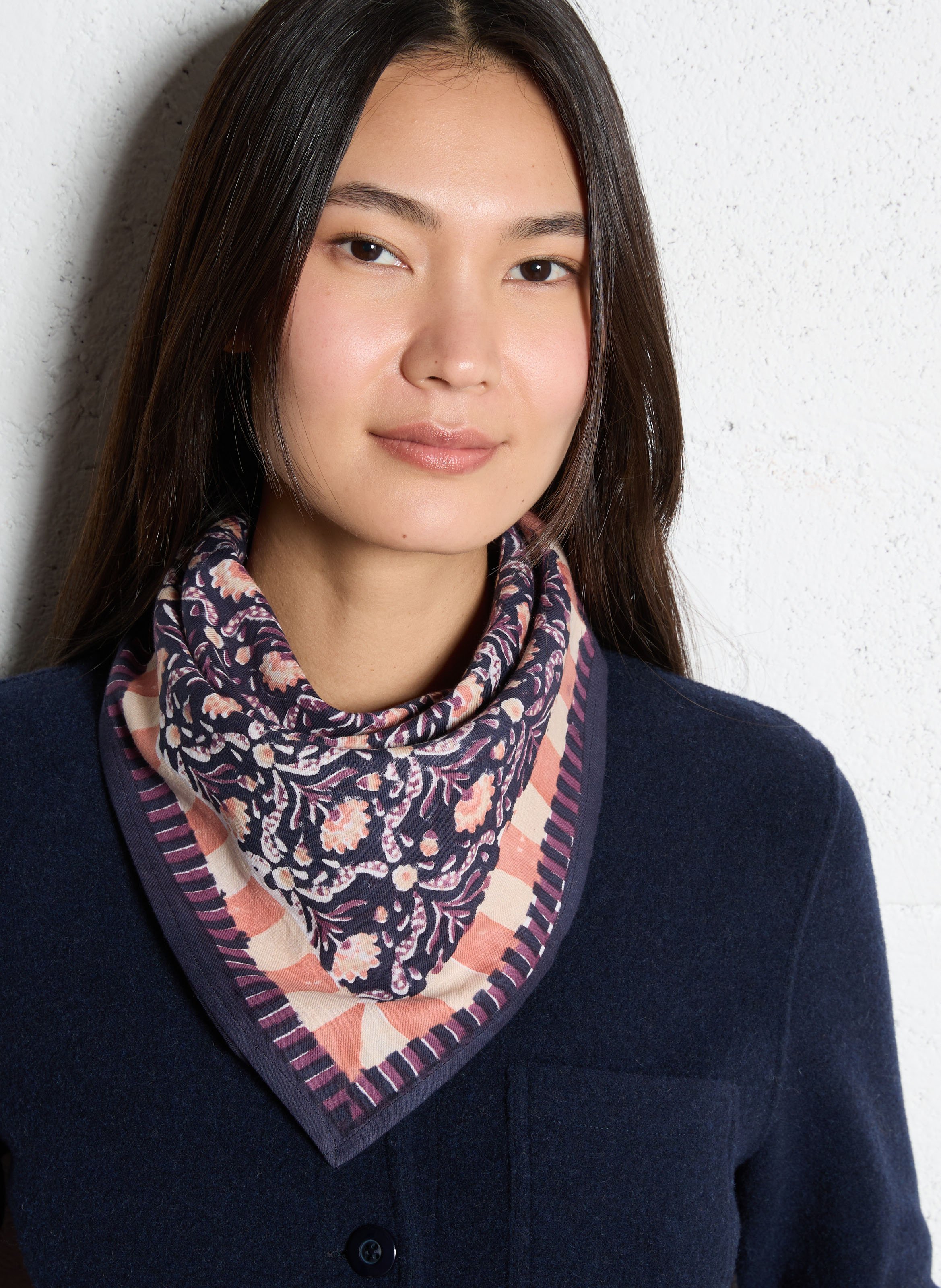 Cotton scarf APACHES COLLECTIONS Blue