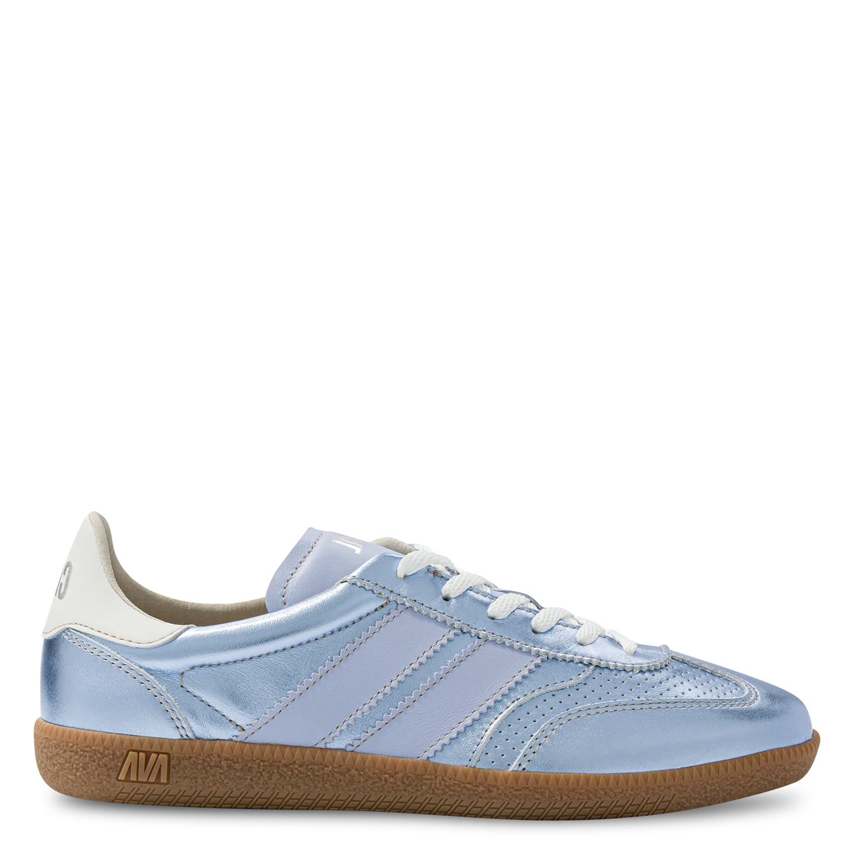 Low metallic leather trainers CAVAL Blue