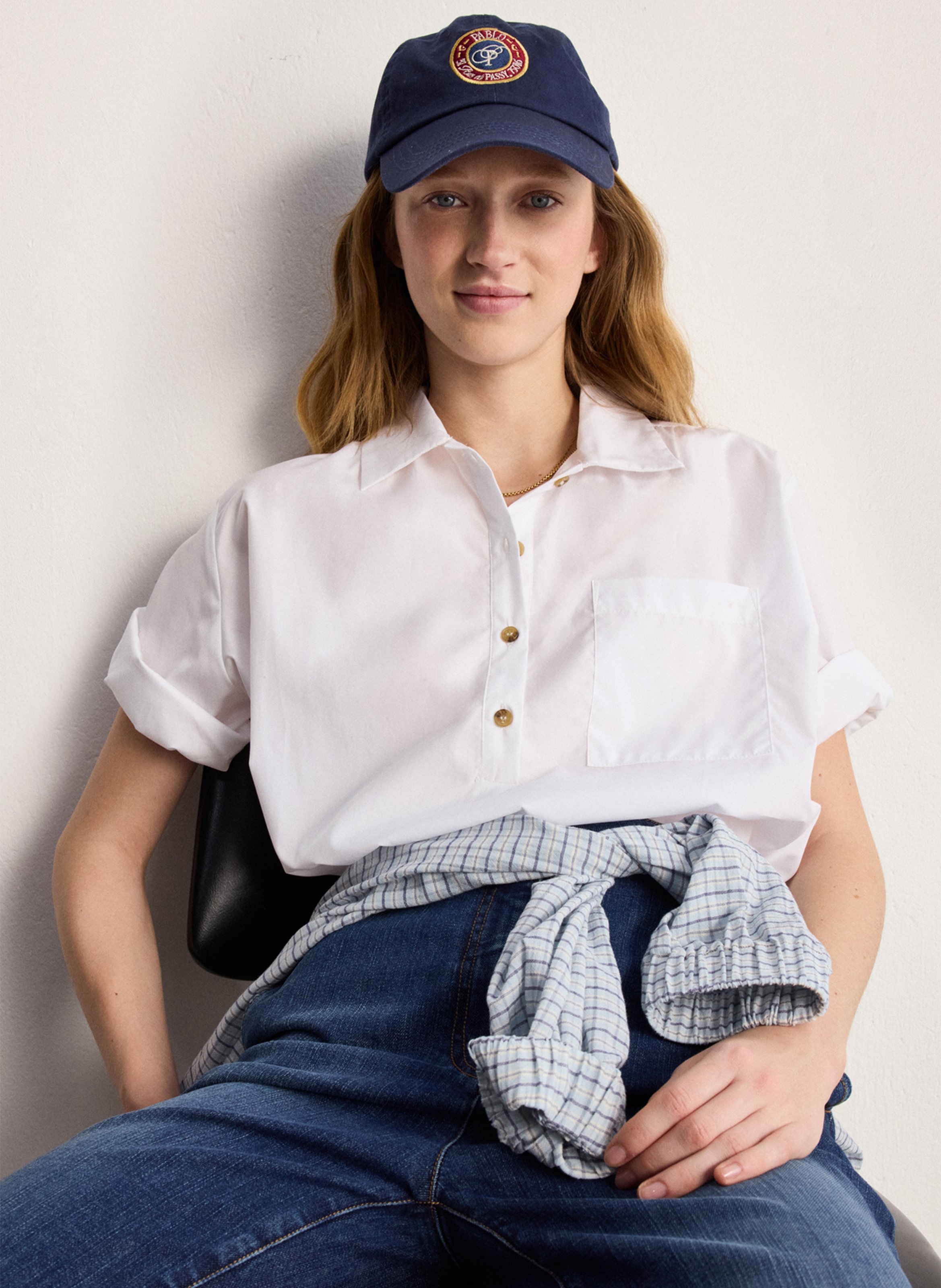 Loose-fit cotton blouse PABLO White