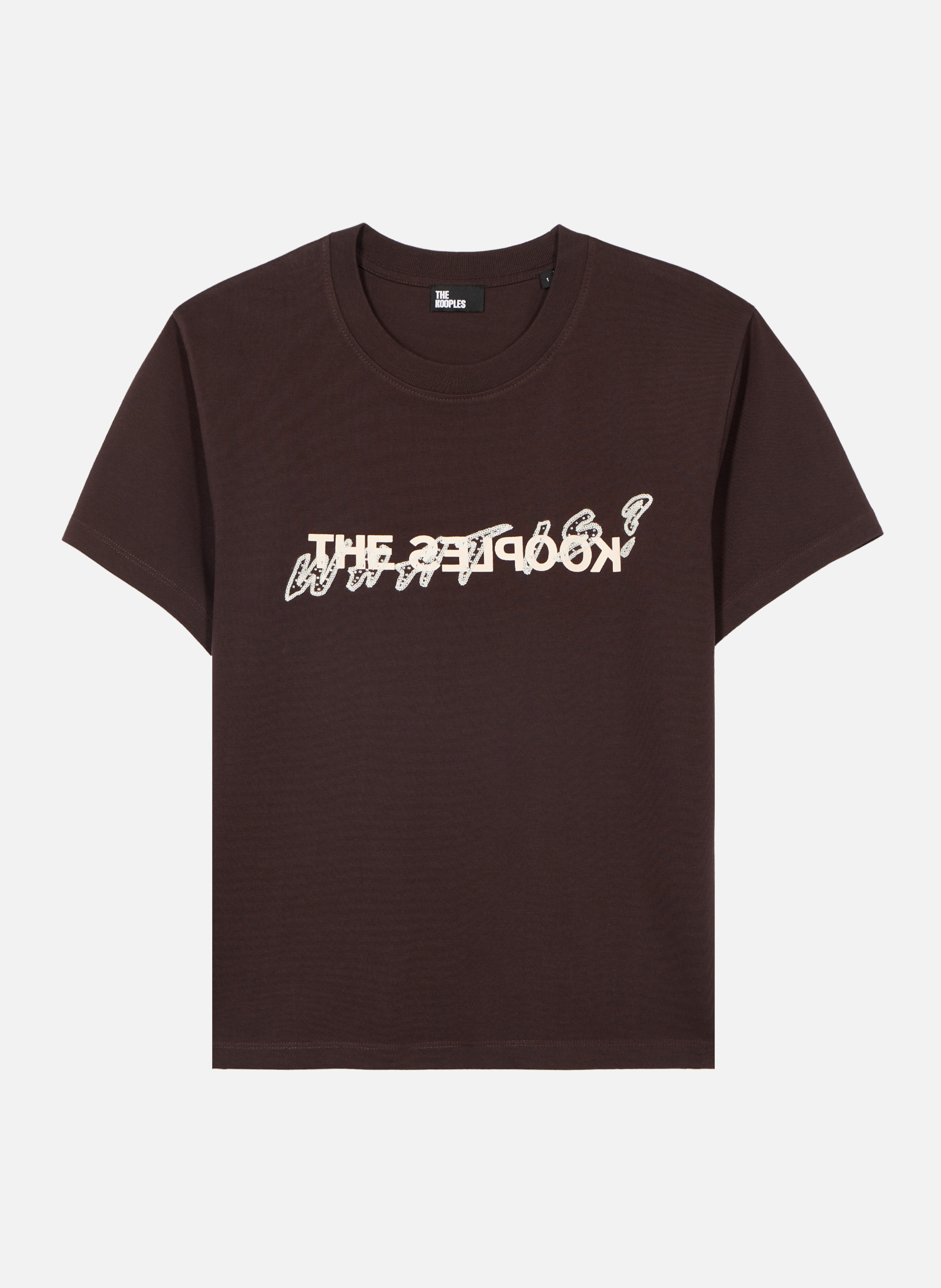 T-shirt with rhinestones THE KOOPLES Brown