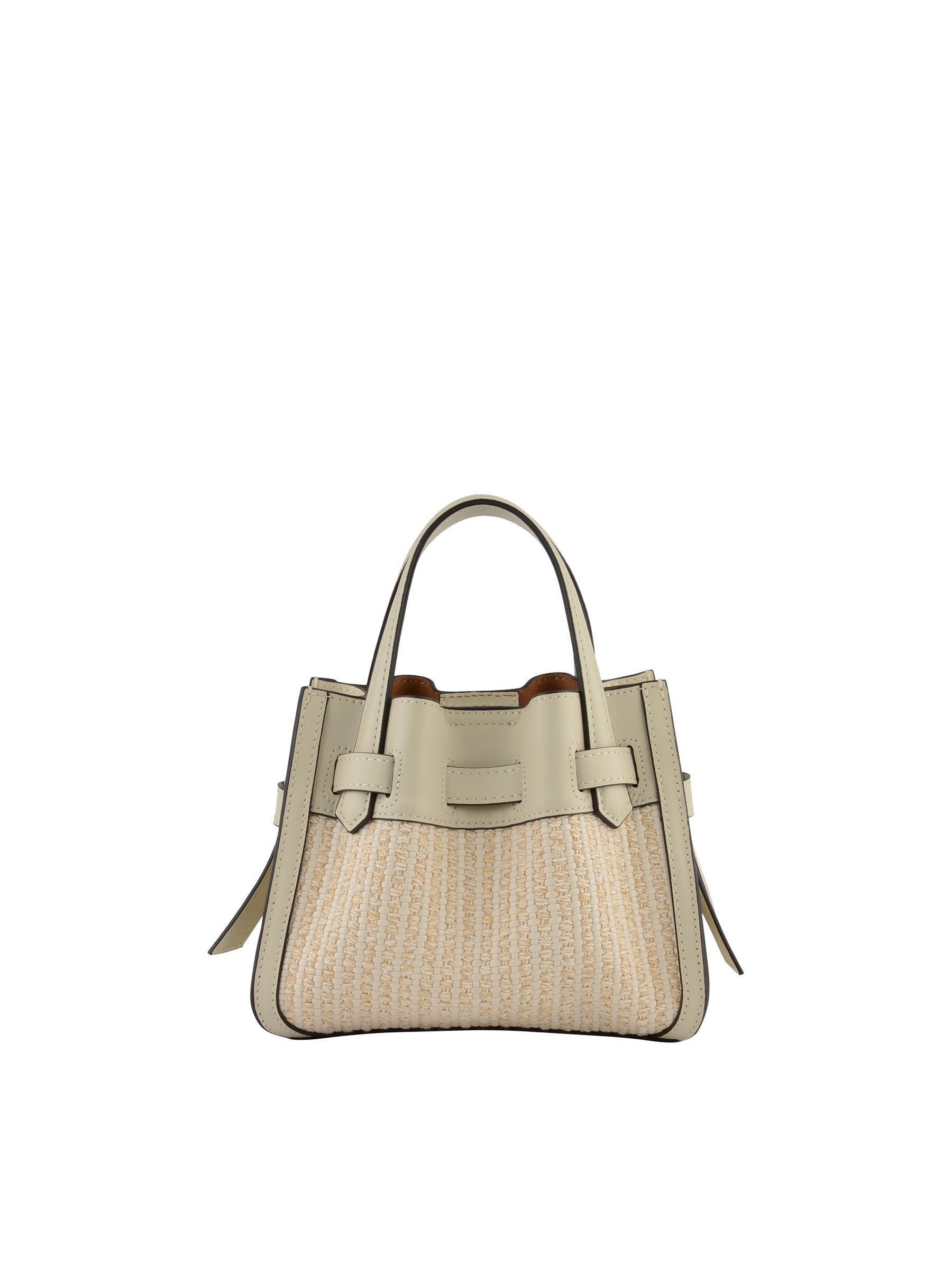 Calfskin leather handbag POURCHET Beige