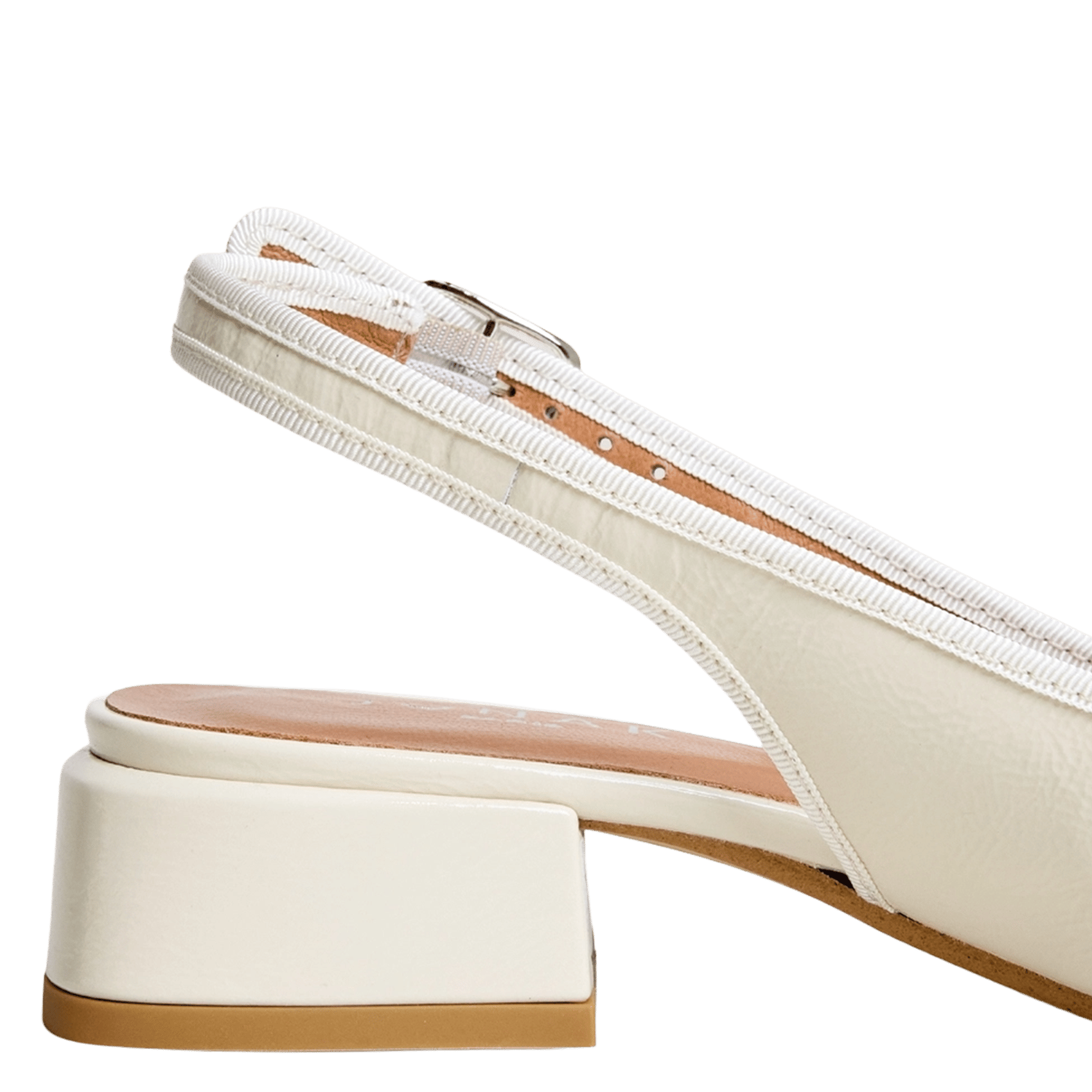 Ballerines slingbacks en cuir vernis JONAK Blanc