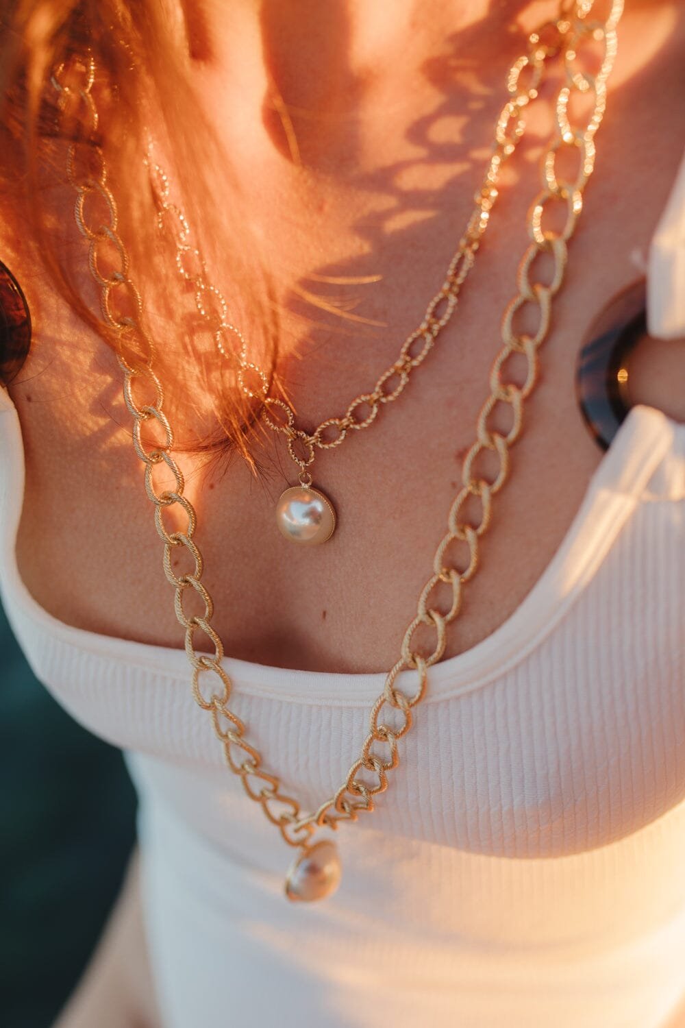 Maxi gold-plated pearl necklace Golden