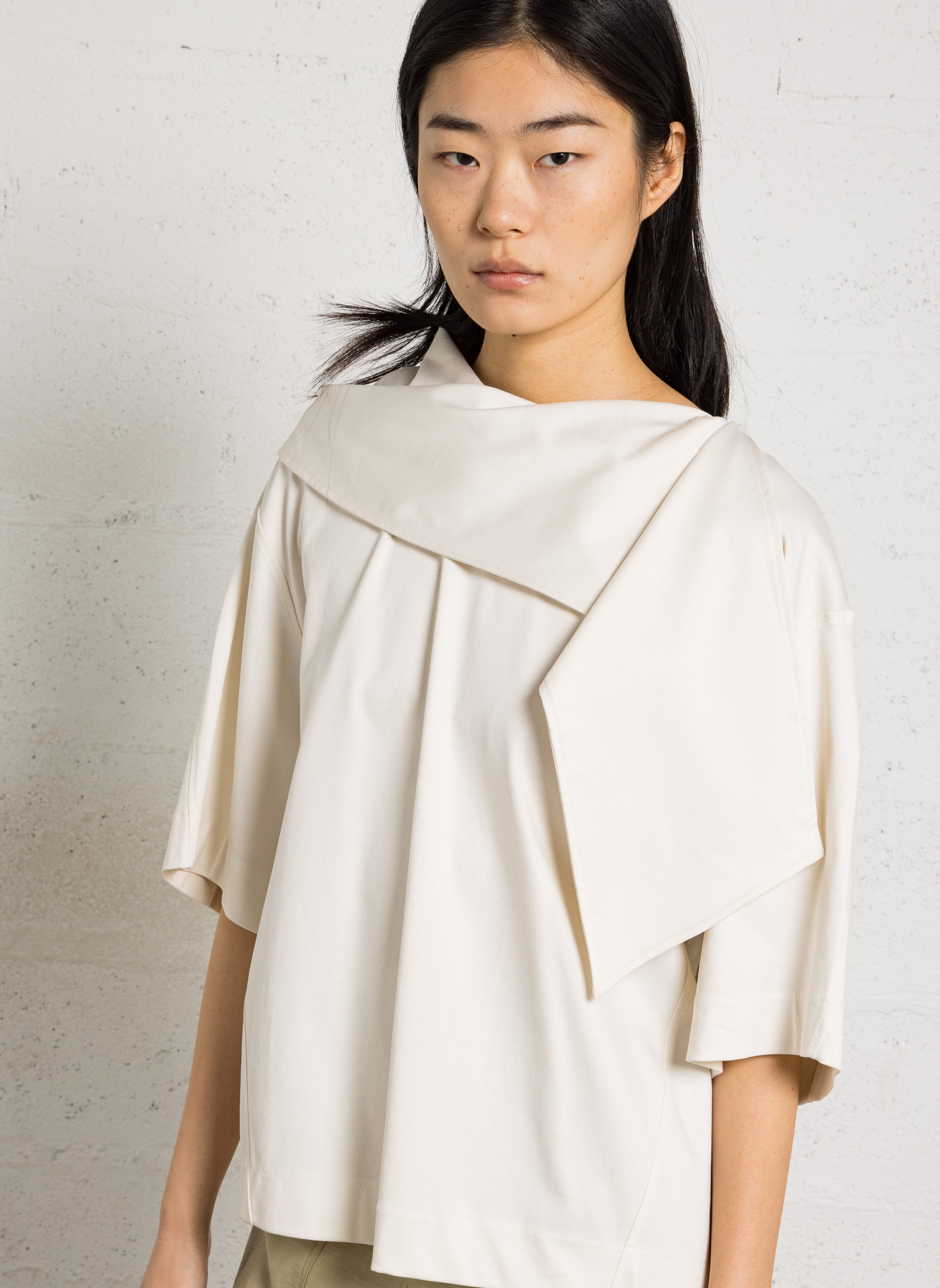 Round-neck organic cotton top SOEUR White