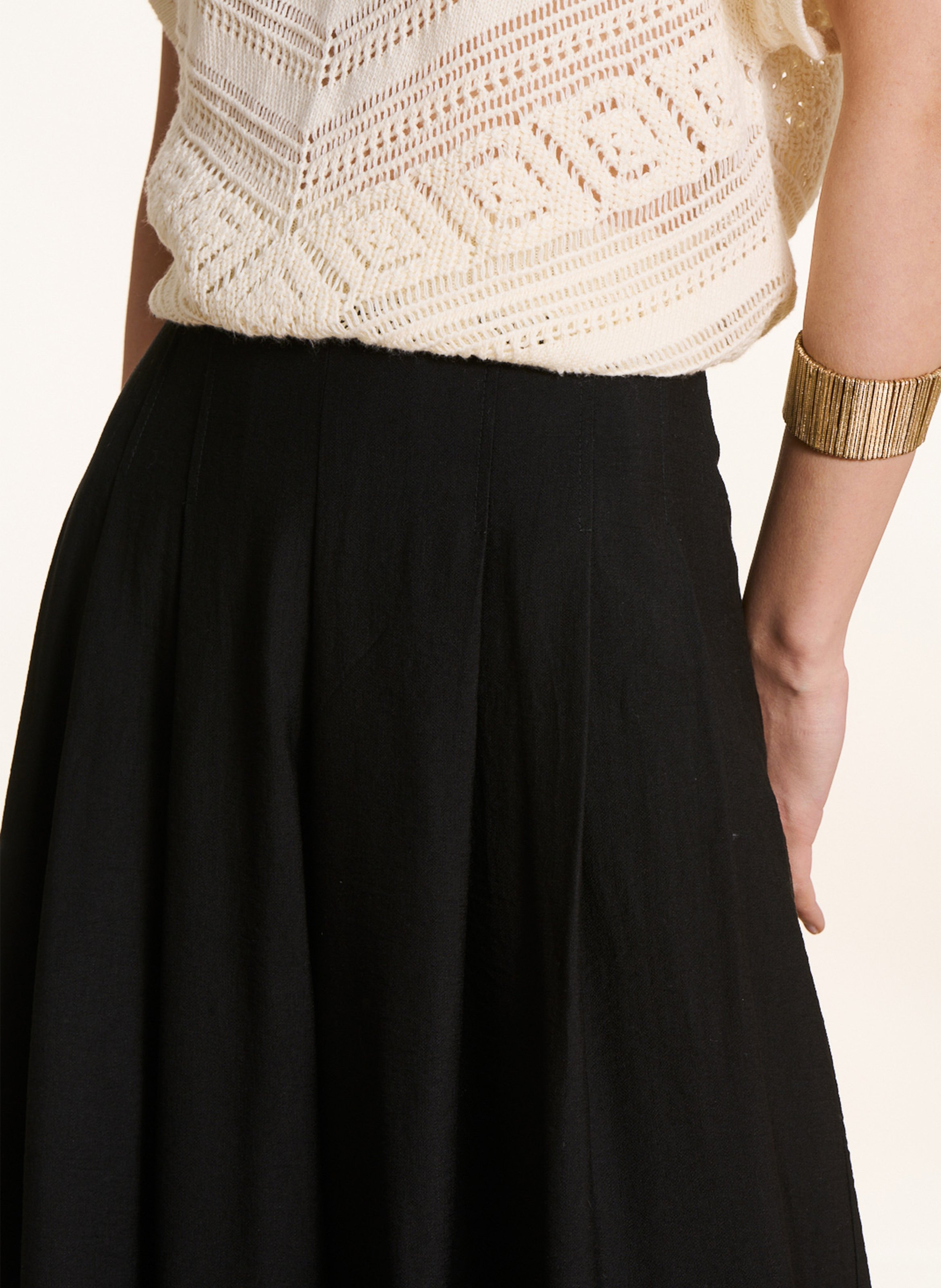 Azawood high-waisted wide-leg trousers LA FEE MARABOUTEE Black