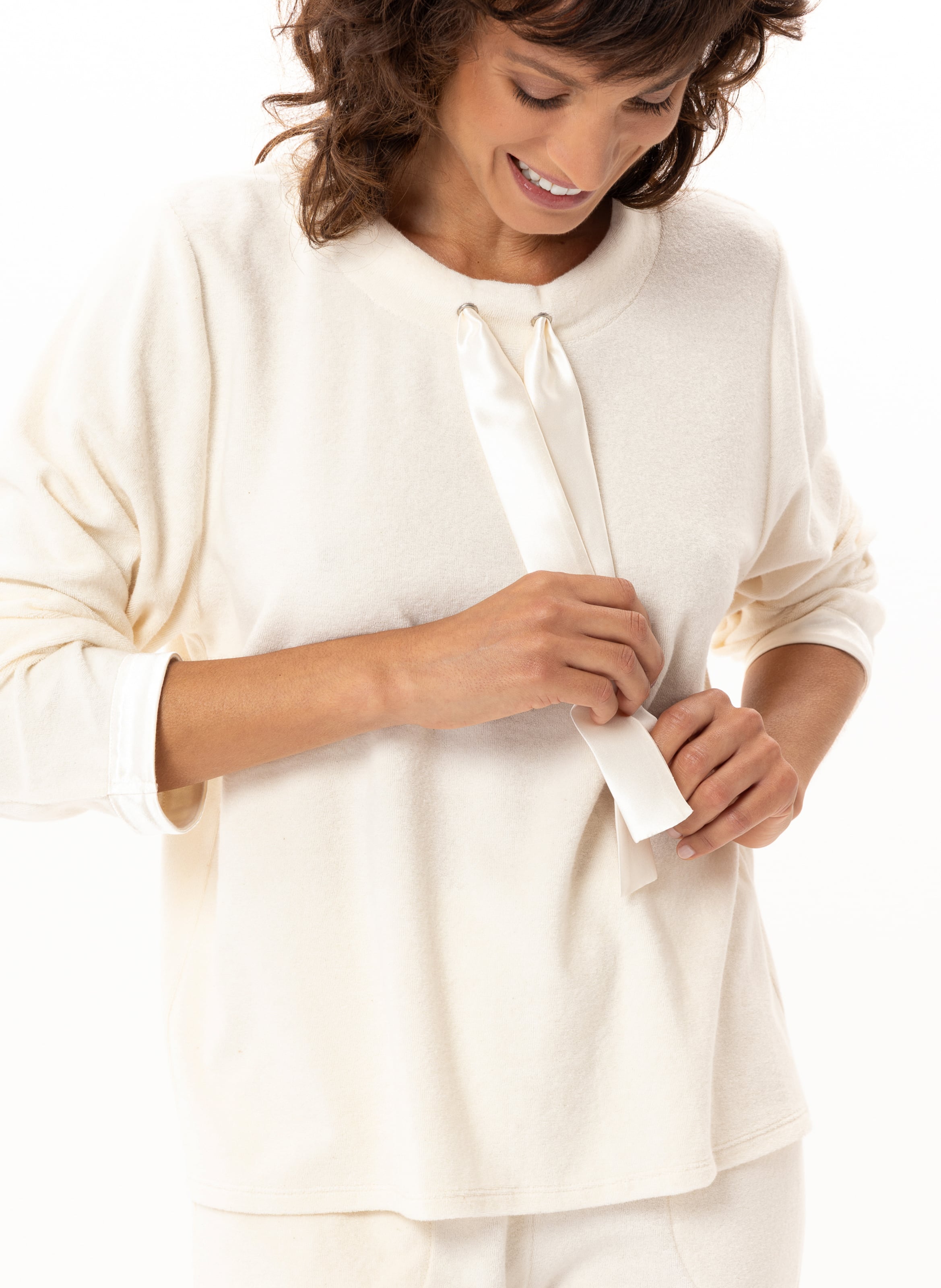 Homewear set in terry cloth bouclé LE CHAT Beige