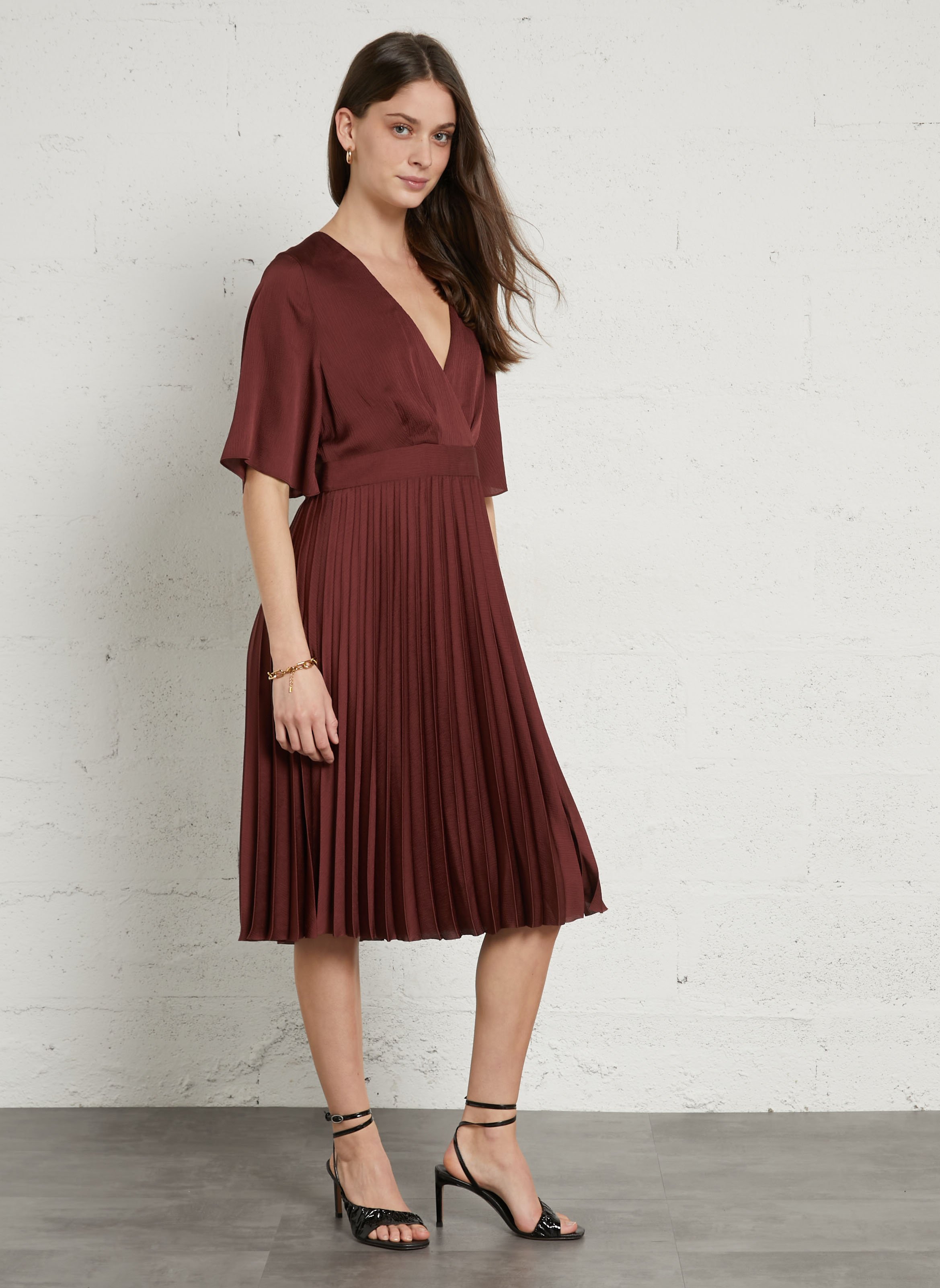 robe courte col cache-coeur MAISON 123 Rose