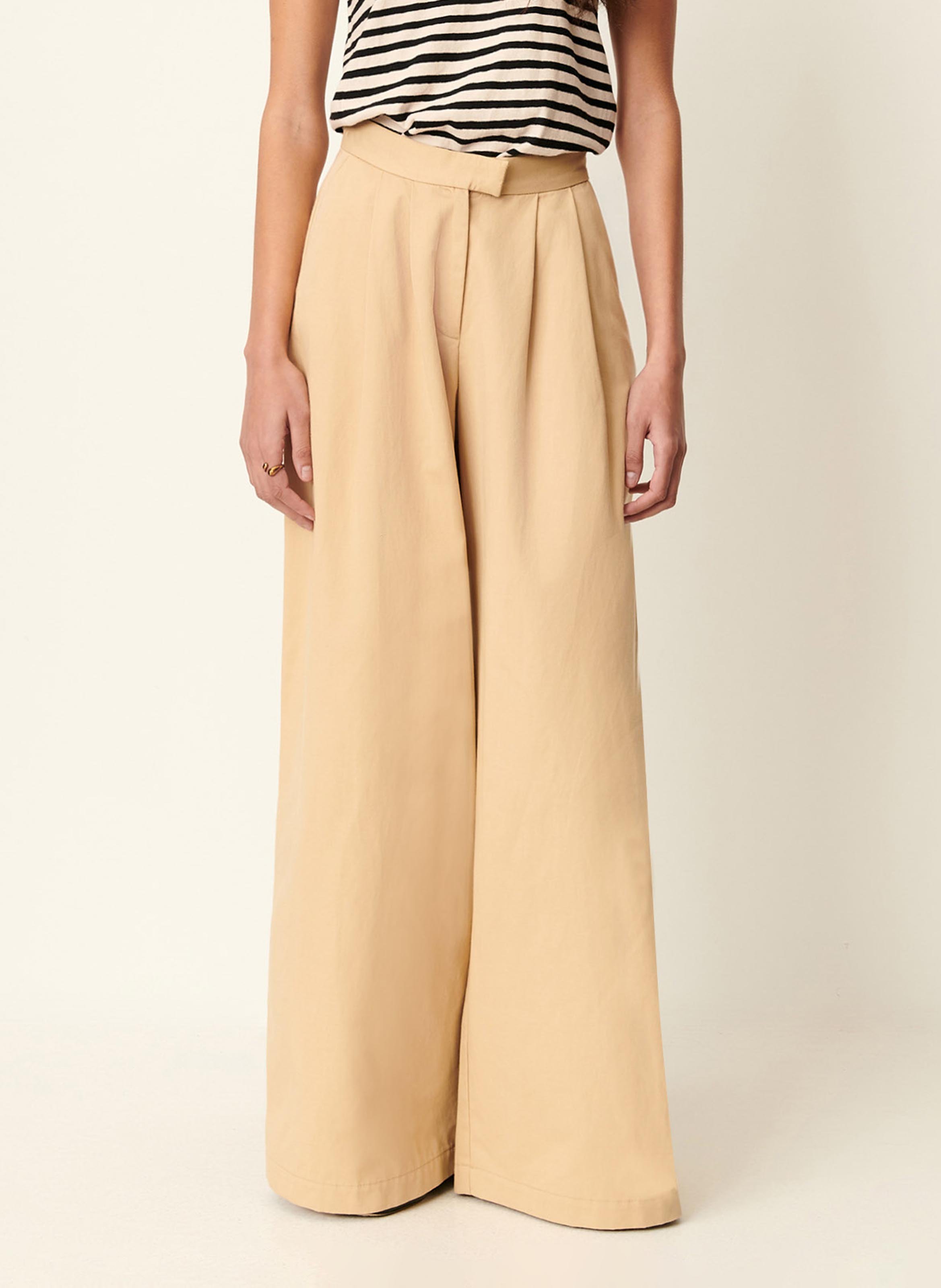 Cotton-blend chinos SESSUN Beige