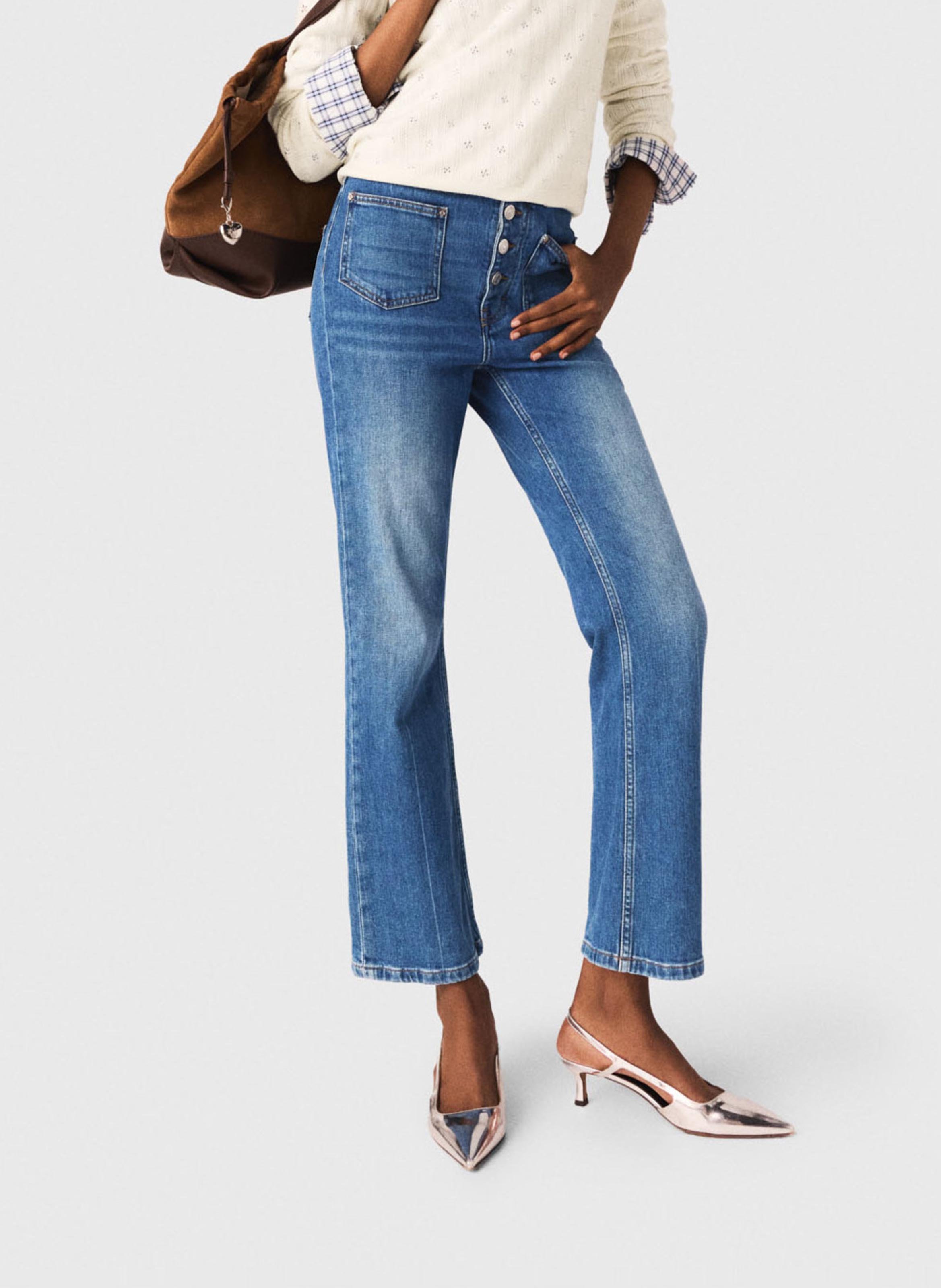 Cropped cotton-blend jeans | Blue MAJE Women