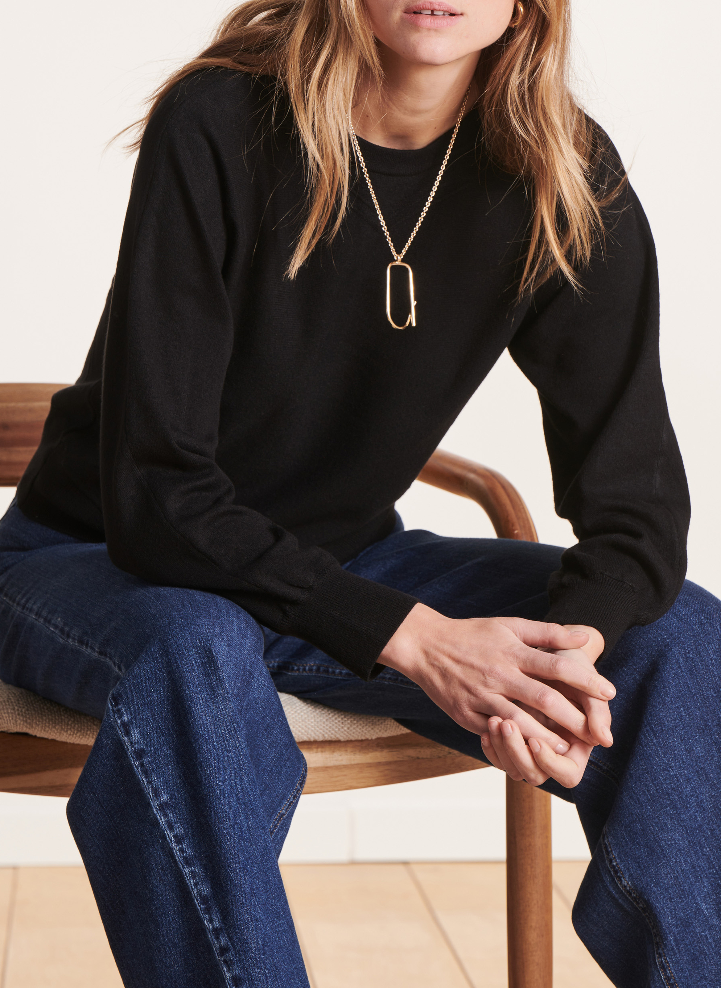 Straight knitted round-neck sweater LA FEE MARABOUTEE