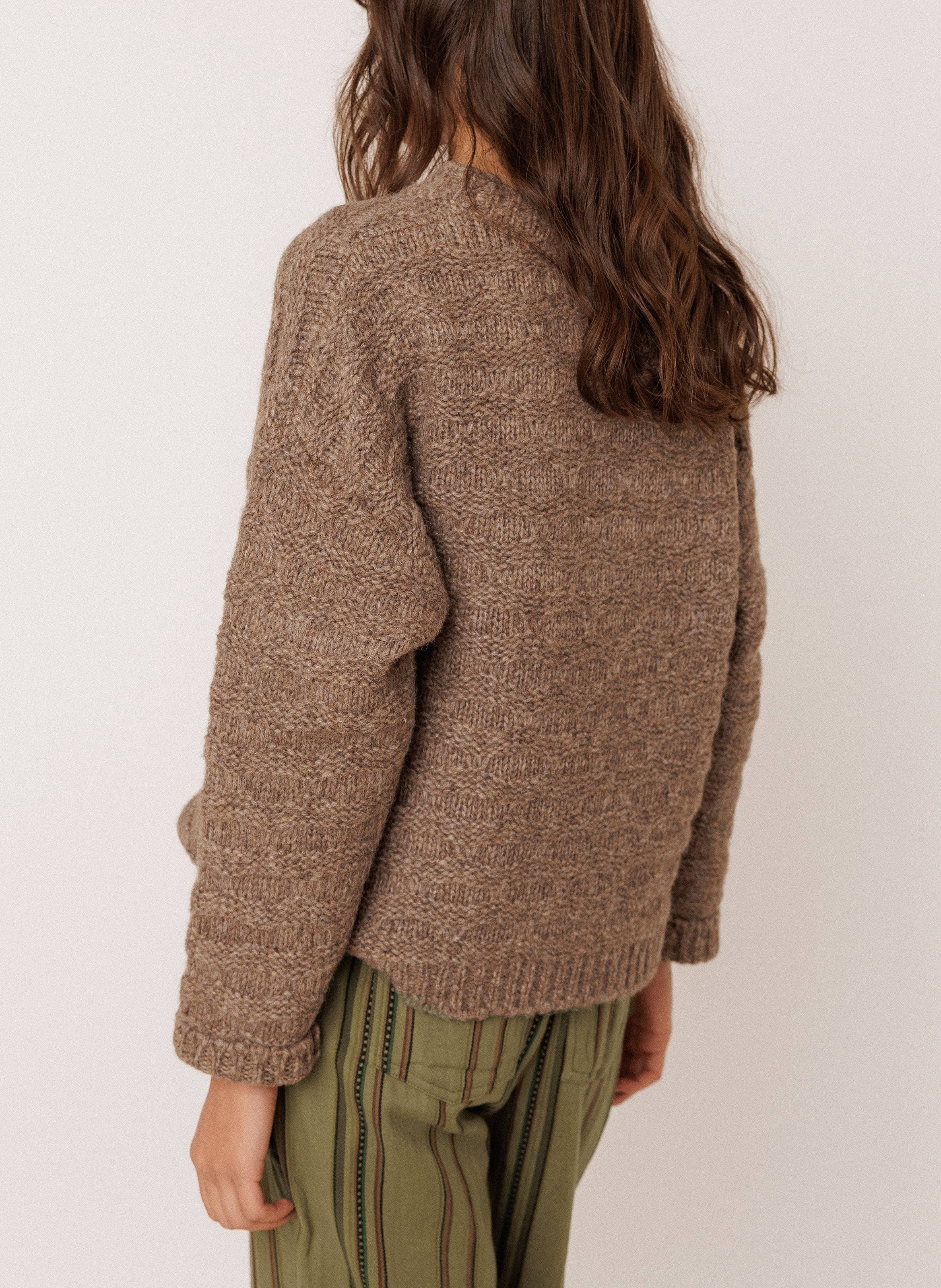 Trui met ronde hals | wolblend INDI & COLD Bruin