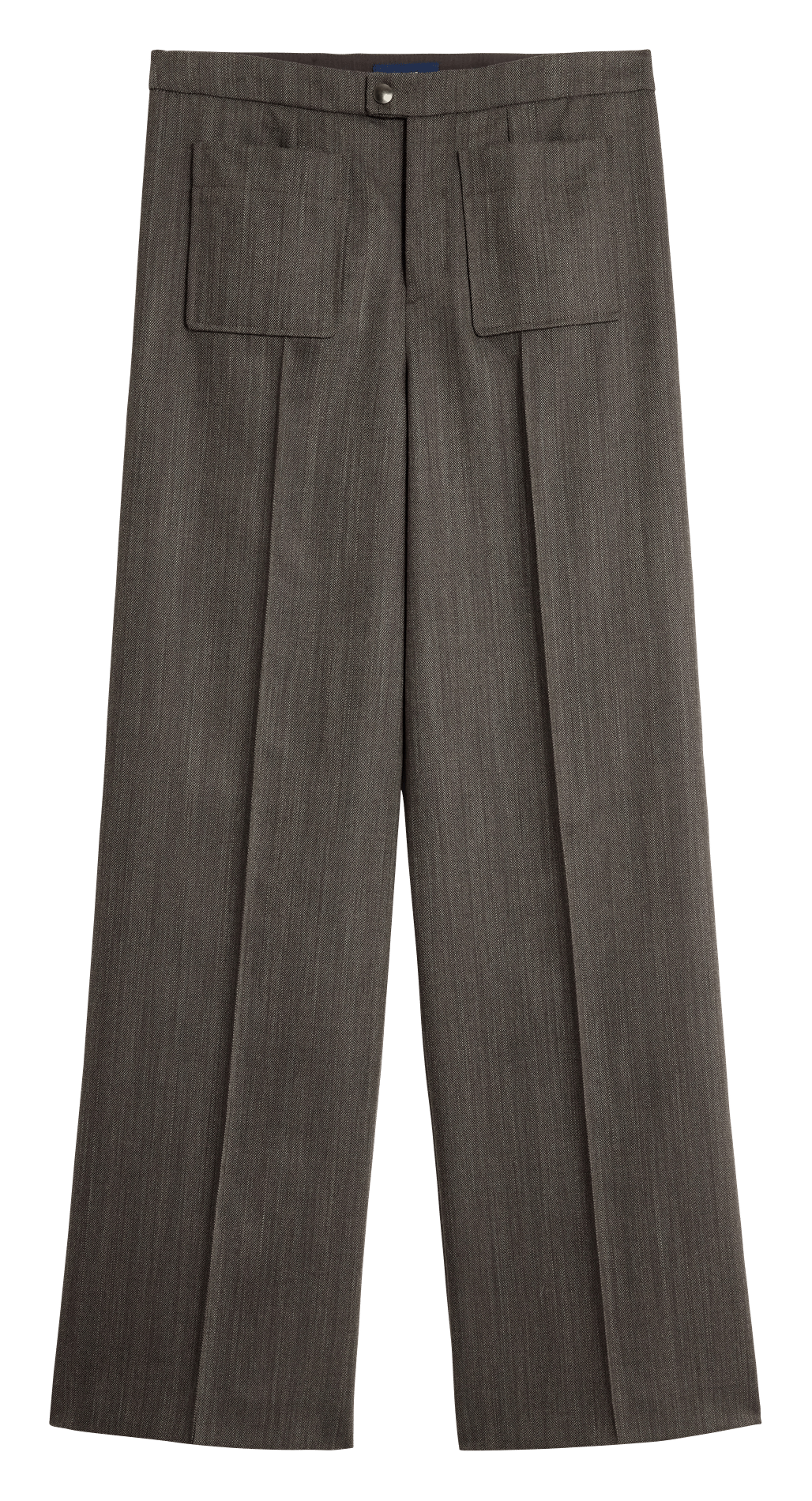 Pantalon droit à plis en laine SOEUR Marron