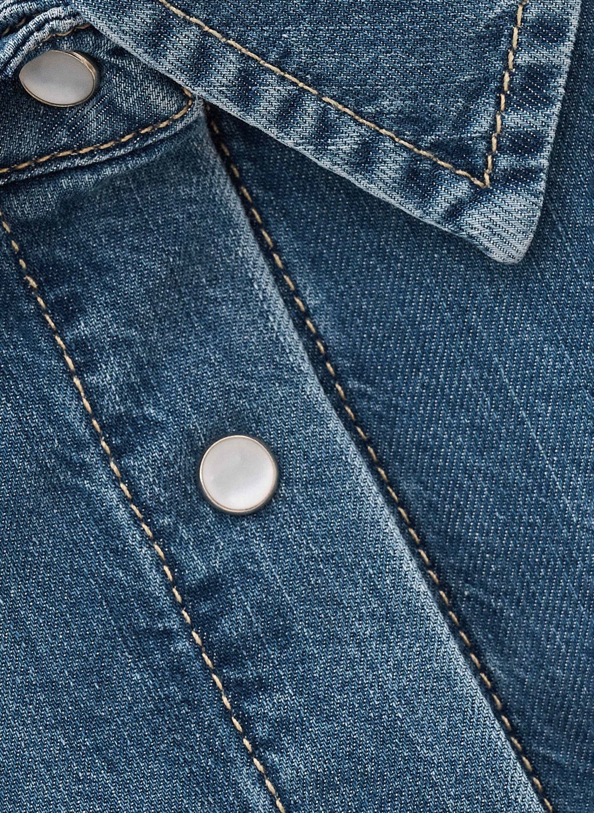 Ärmellose Jeansbluse mit Knopfleiste BA&SH Blau