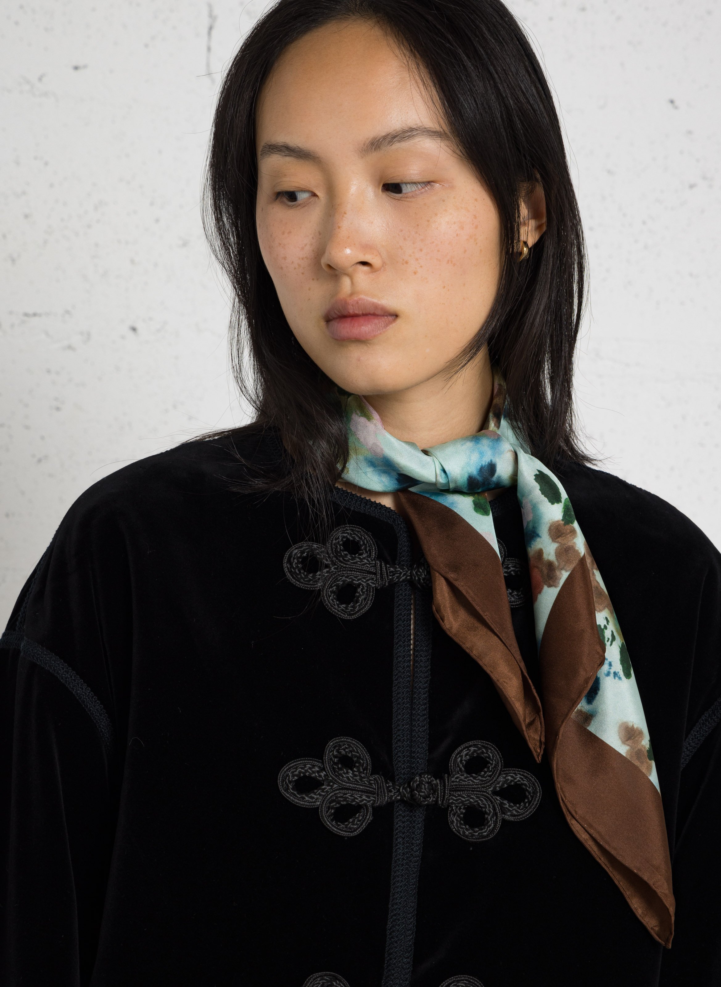 Foulard van zijde met print SOEUR Blauw