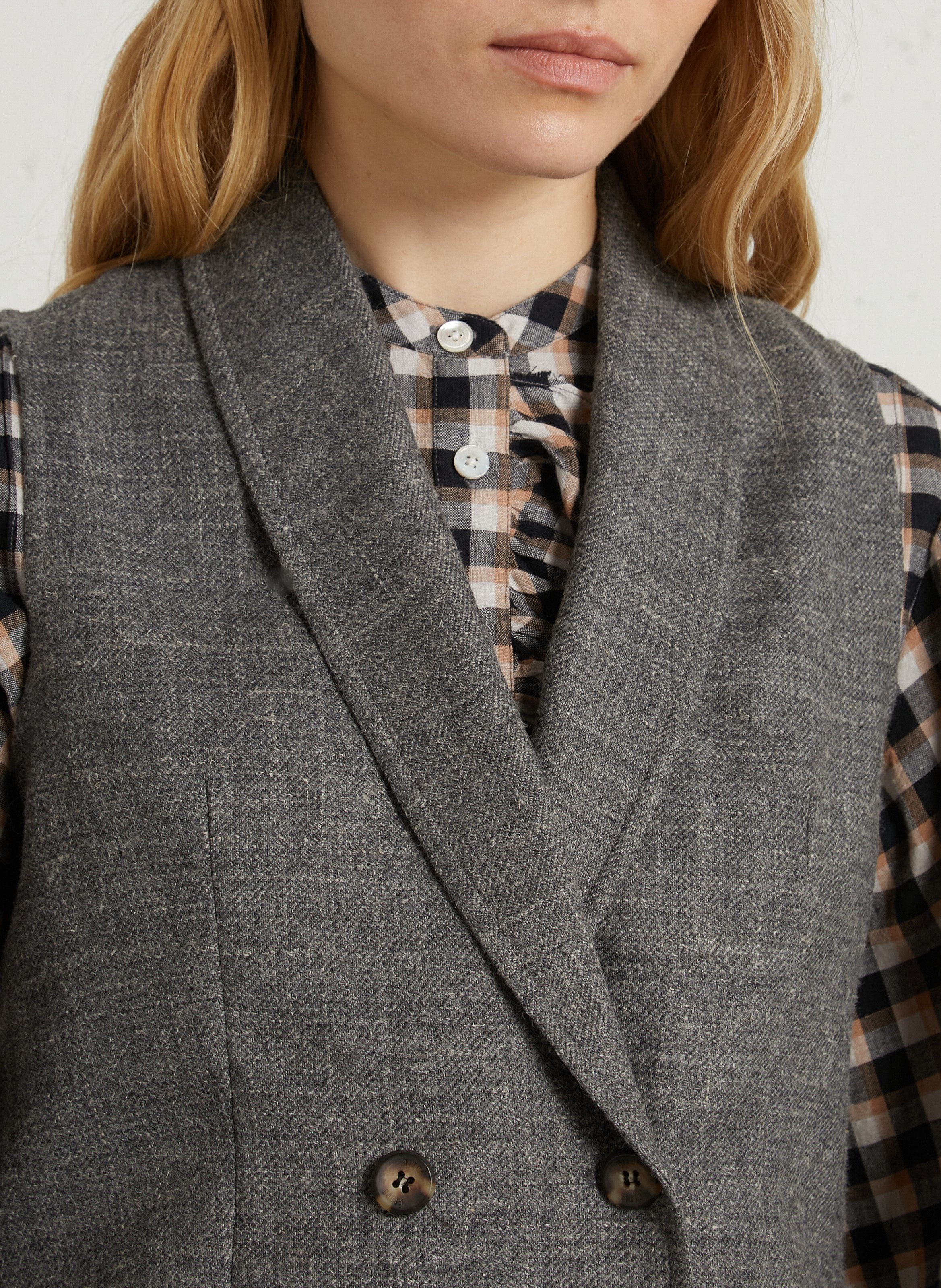 Gilet droit col châle DIEGA Gris