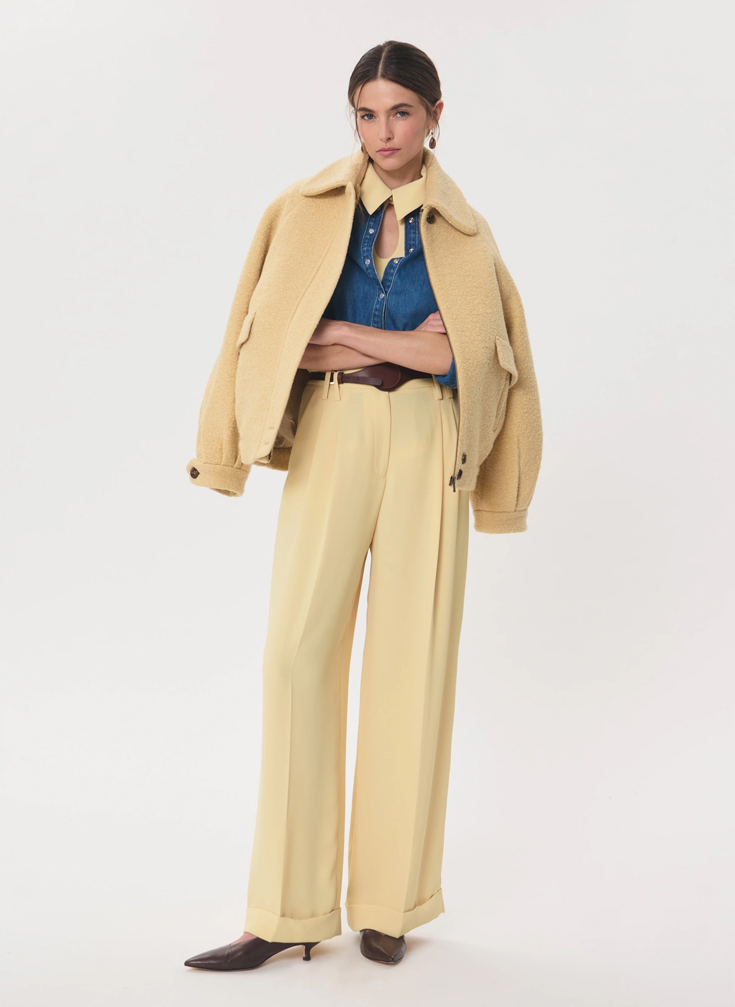 Pantalon large évasée TARA JARMON Jaune