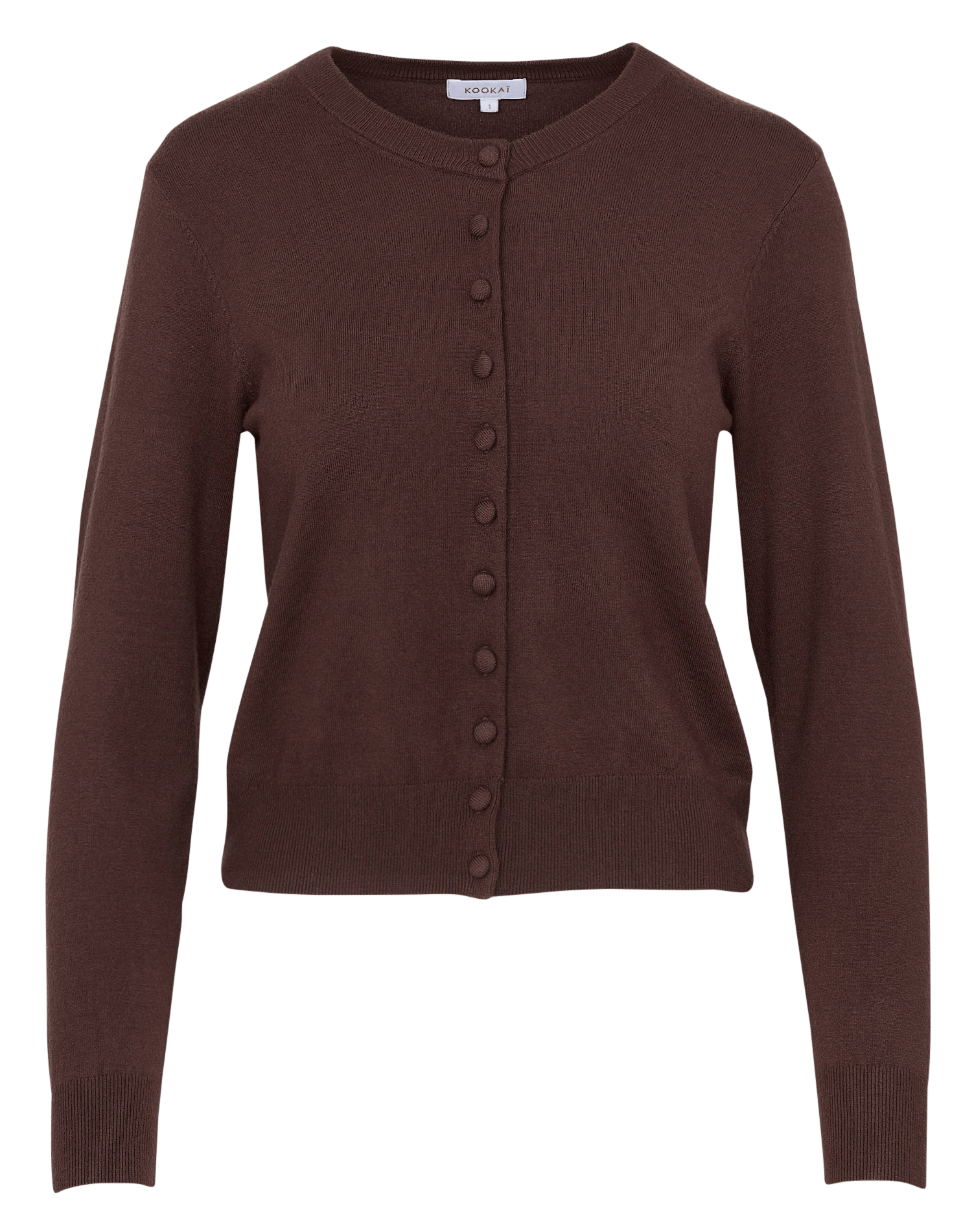 Cardigan droit col rond KOOKAI Marron