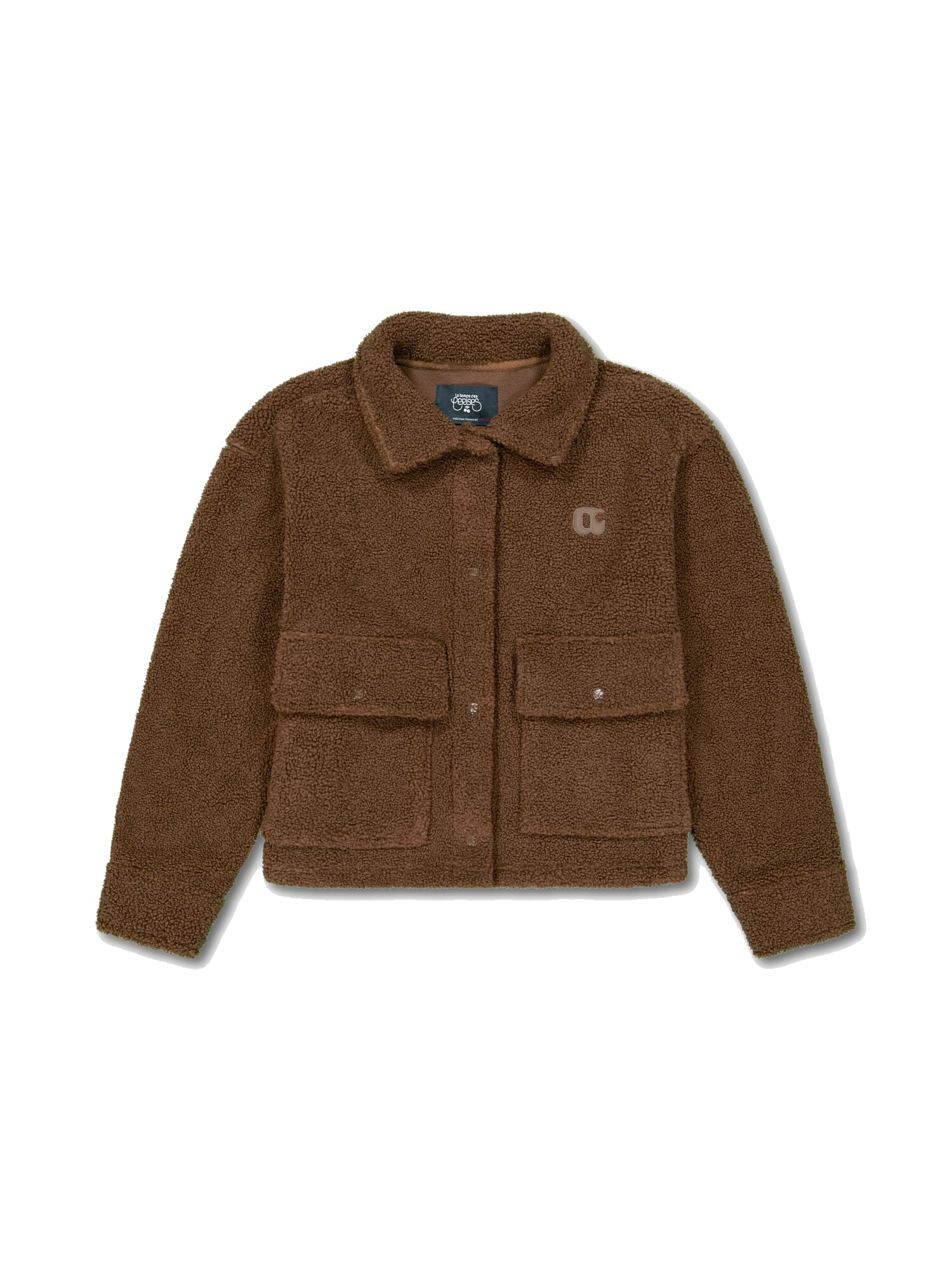 High-Neck Snap-Button Jacket LE TEMPS DES CERISES Brown