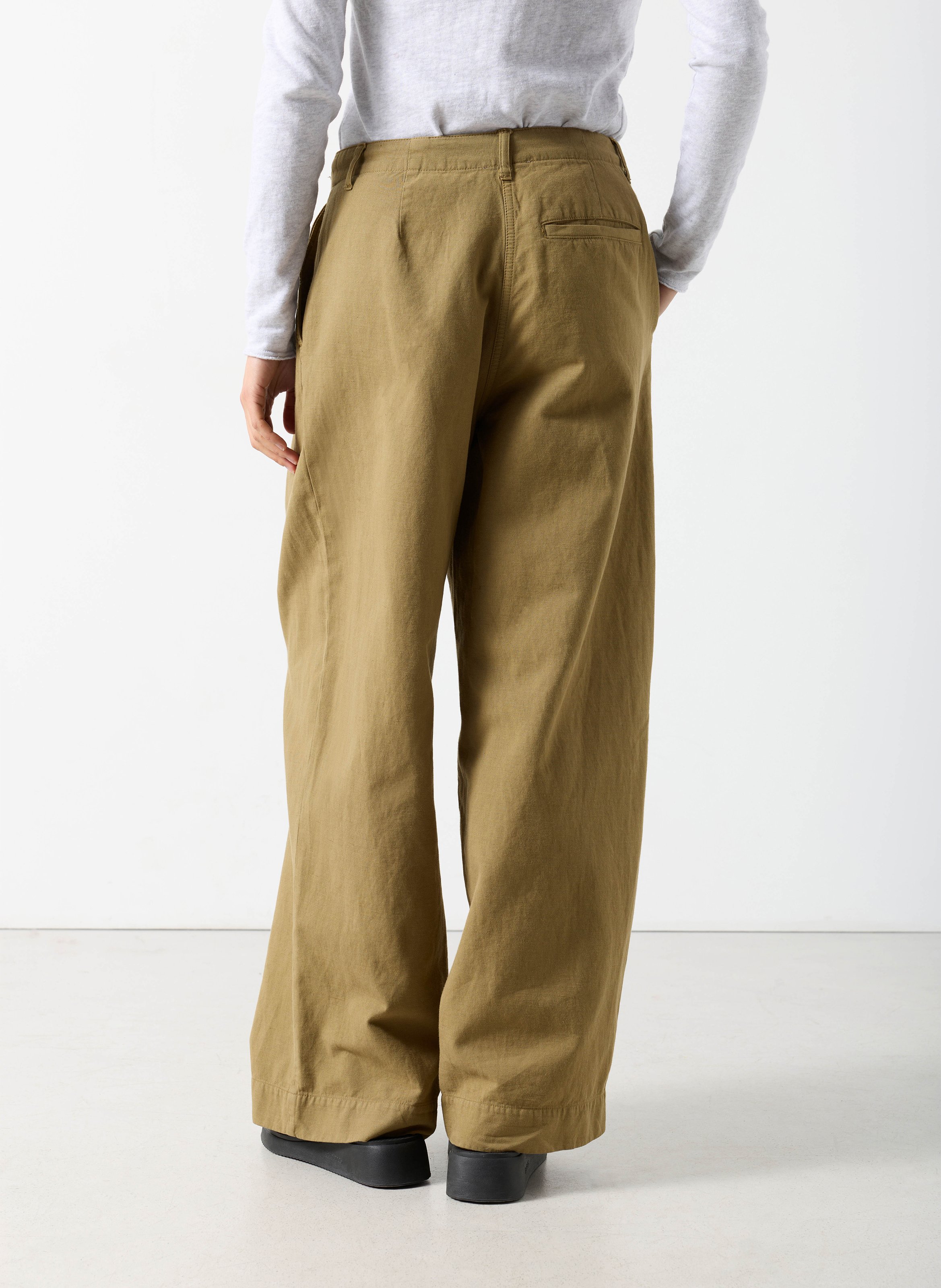 Straight cotton and linen pants AMERICAN VINTAGE Brown
