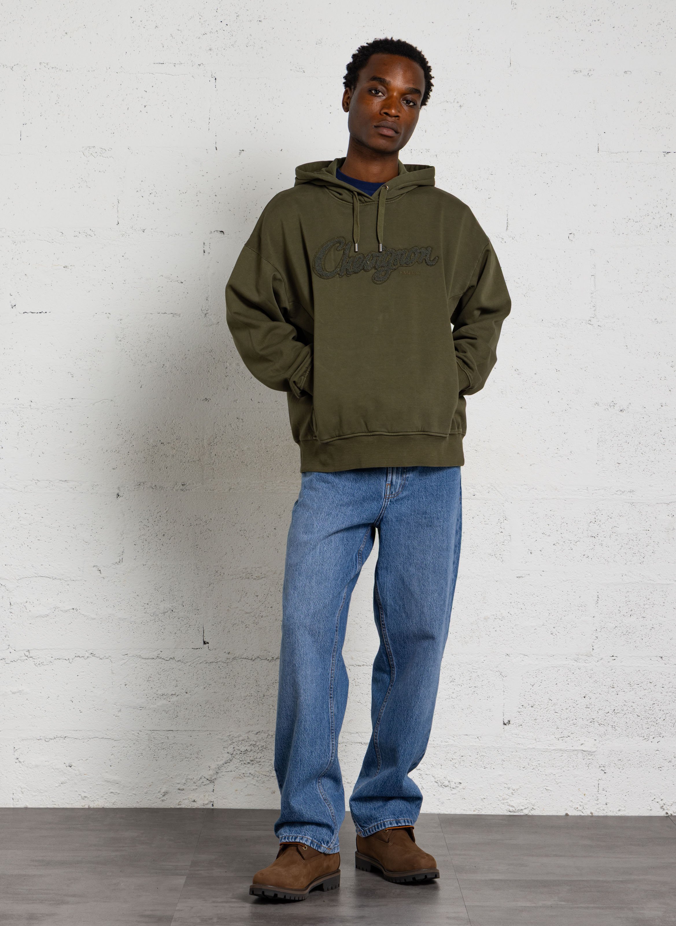 Ruime hoodie van katoen met borduursel CHEVIGNON Kaki