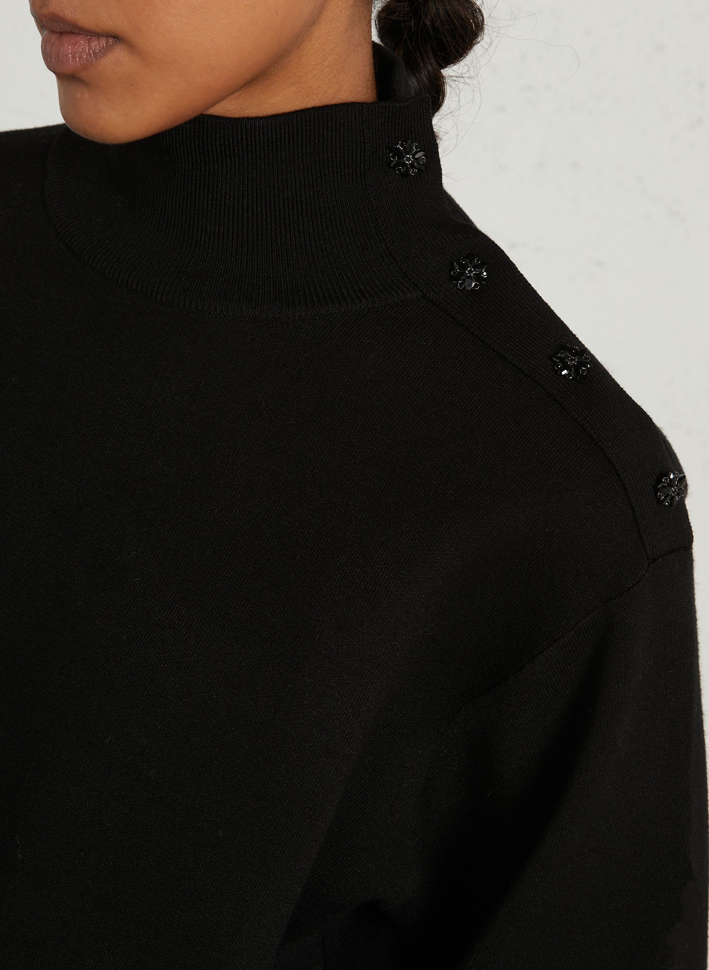 High-neck sweater with buttons IKKS Black