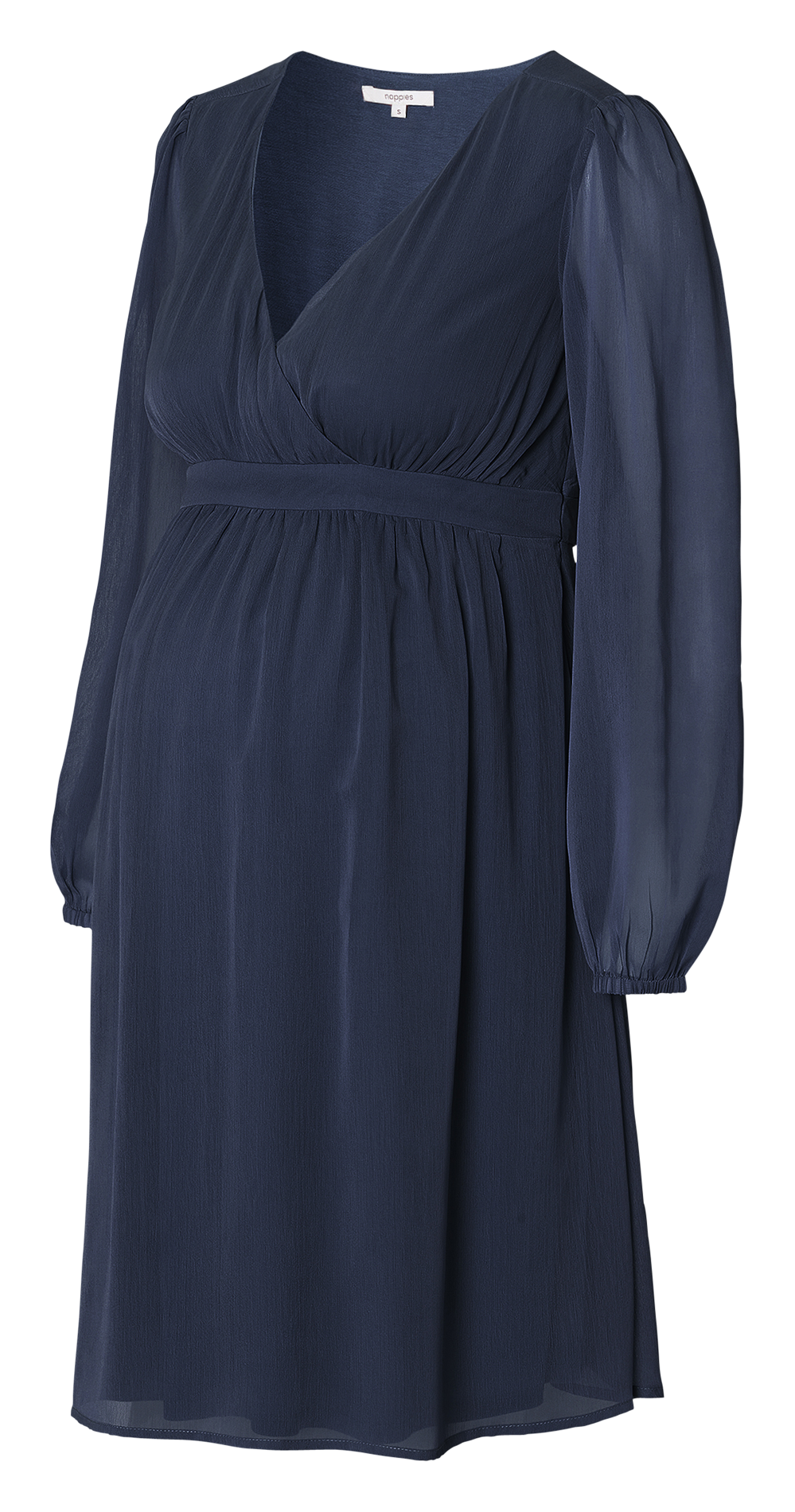 Robe courte col cache coeur en crêpe  JAYA Bleu