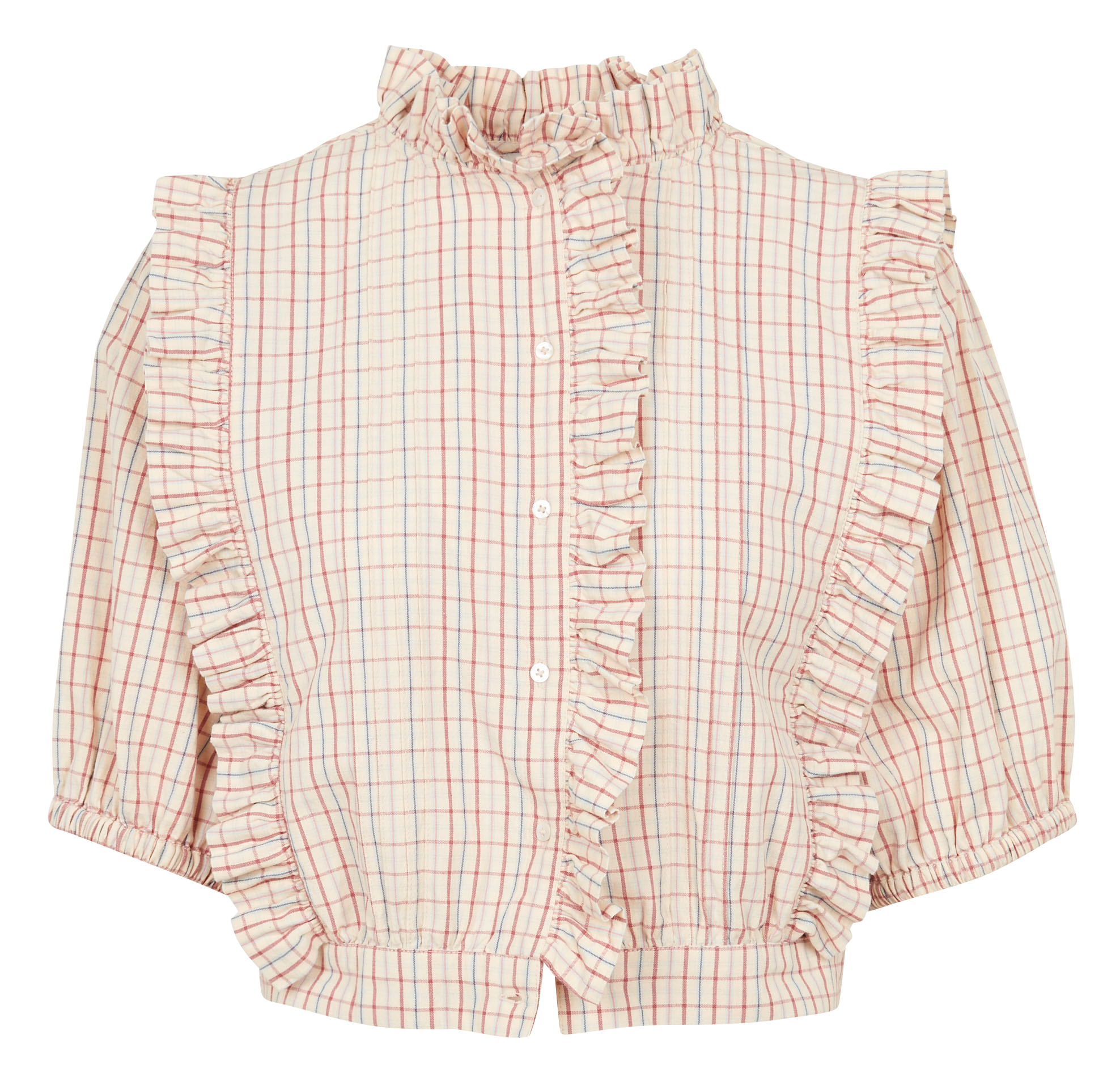 Straight printed cotton blouse with Victorian collar EMILE ET IDA Multicolored