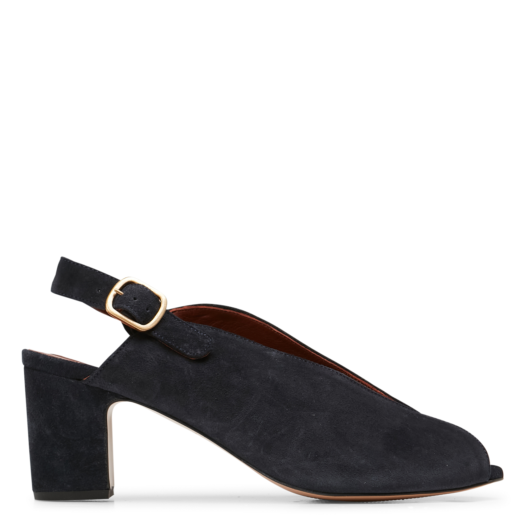 Sandales à talon en cuir velours ANONYMOUS COPENHAGEN Bleu