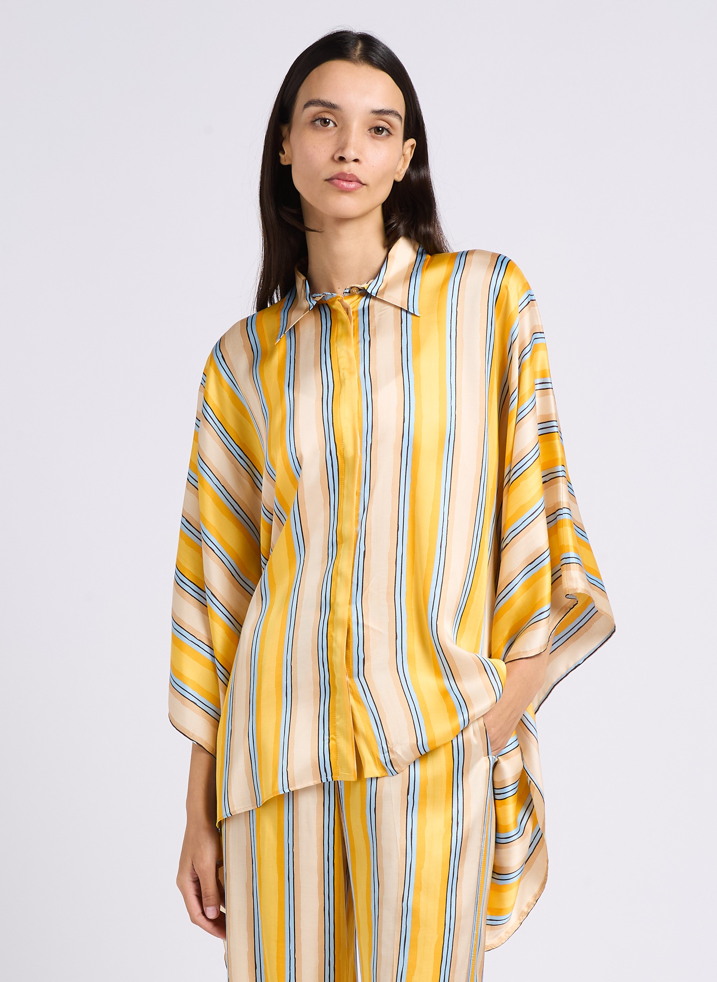 Chemise ample col classique à rayures satinée MAX&Co.