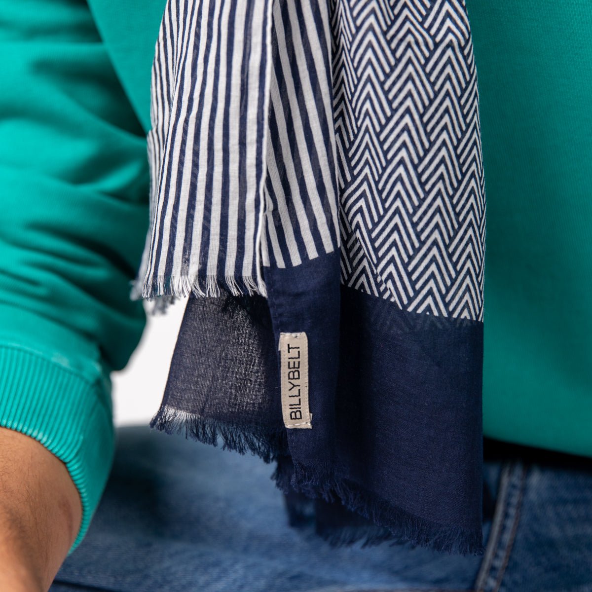 Organic cotton scarf BILLYBELT Blue