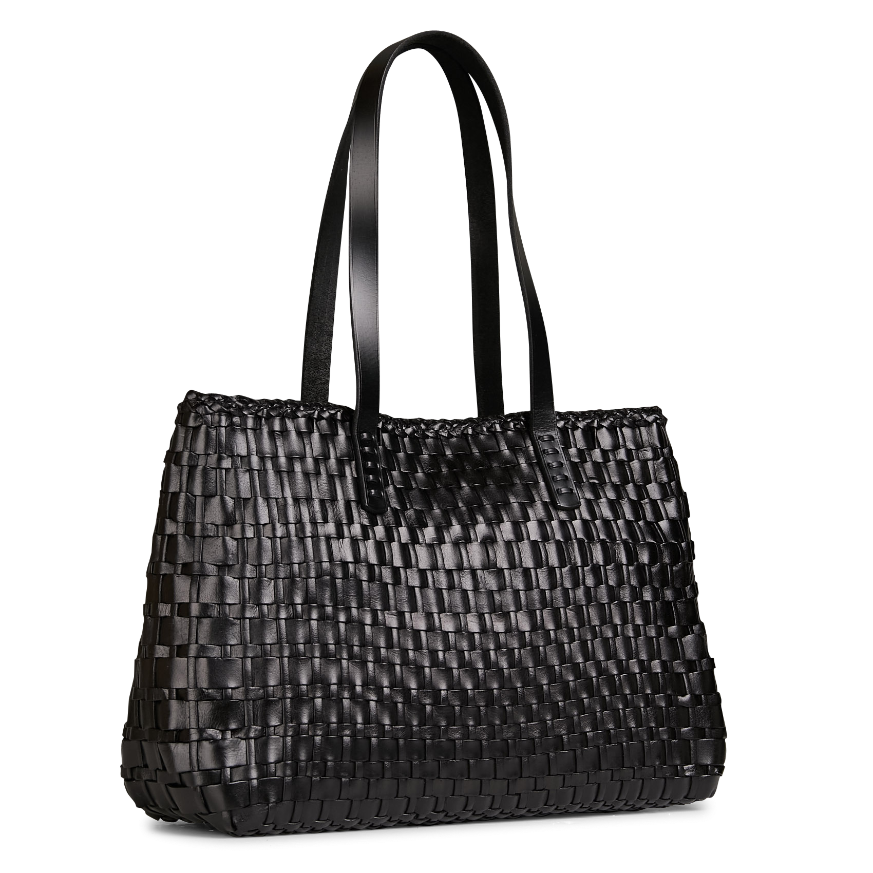 Woven leather shoulder bag DRAGON DIFFUSION Black