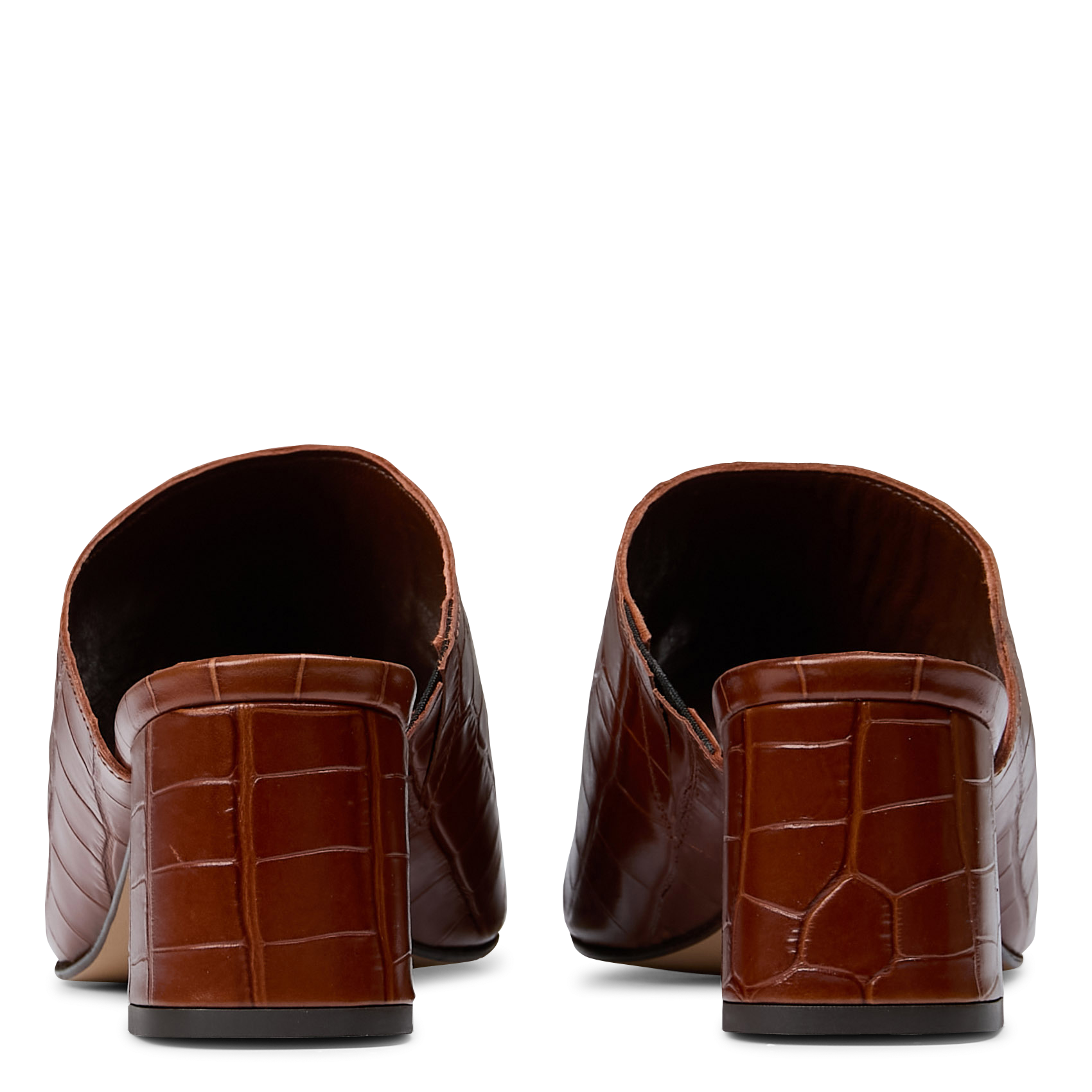 Sandales hautes en cuir croco ANONYMOUS COPENHAGEN Marron