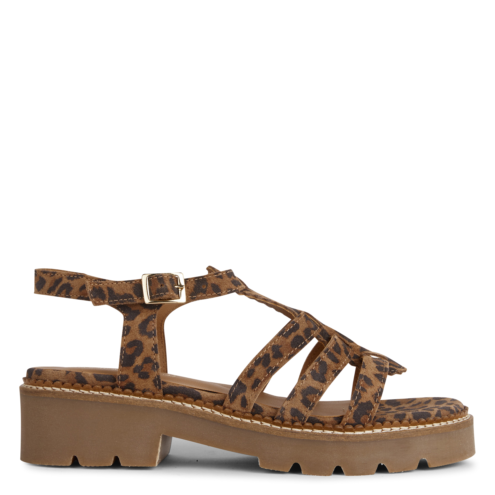 Flache Sandalen aus bedrucktem Veloursleder MELLOW YELLOW Mehrfarbig