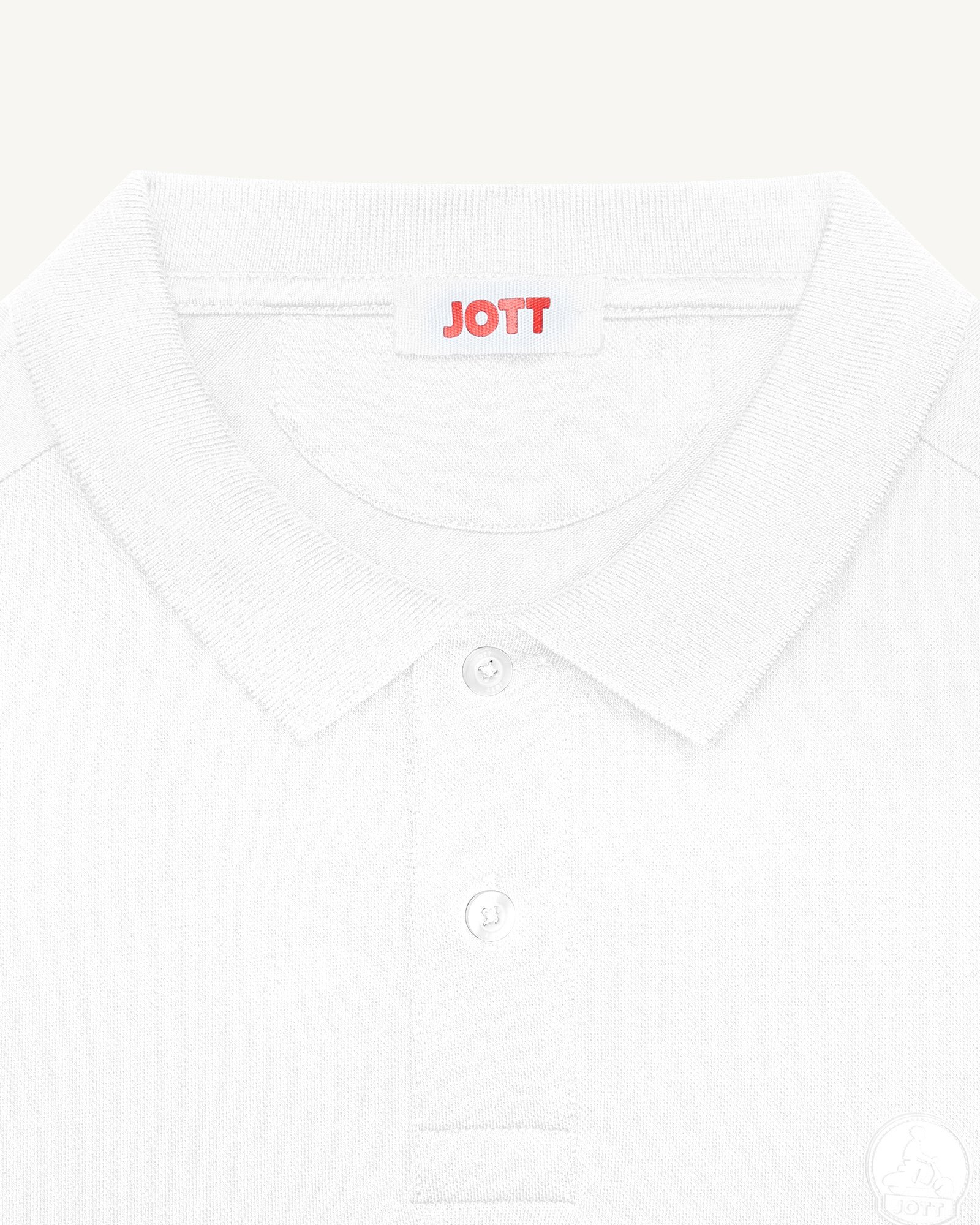 Carlos long-sleeve cotton polo JOTT White