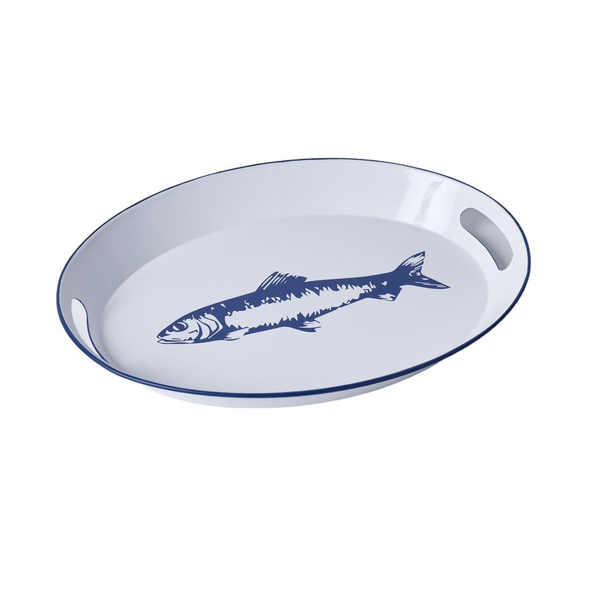 Fish pattern metal plateau FACTORY White